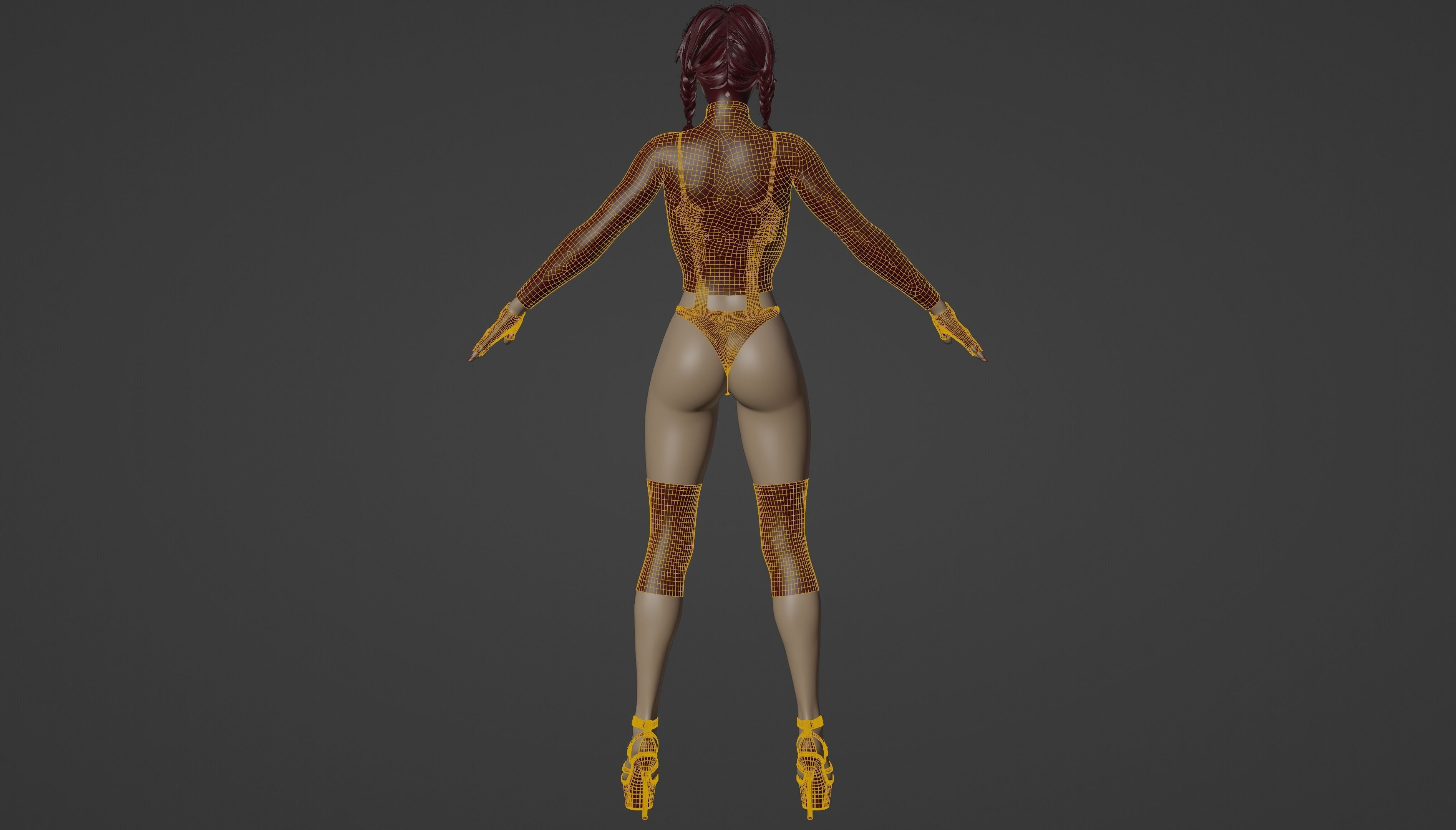 Blonde Chick - Tactical Undercover Agent Soldier Suit -Rigged - Low-poly 3D model_46