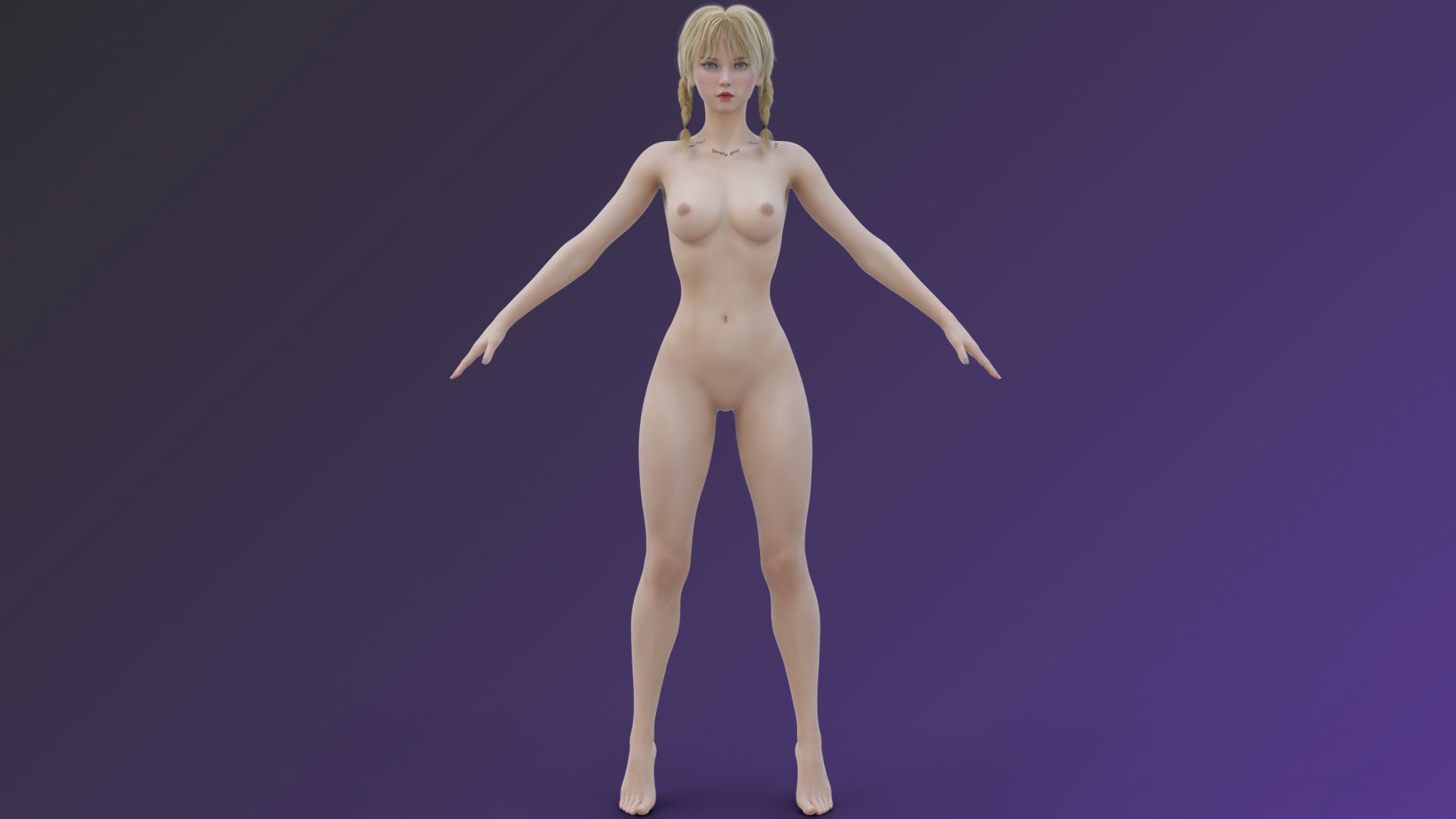 Blonde Chick - Tactical Undercover Agent Soldier Suit -Rigged - Low-poly 3D model_29