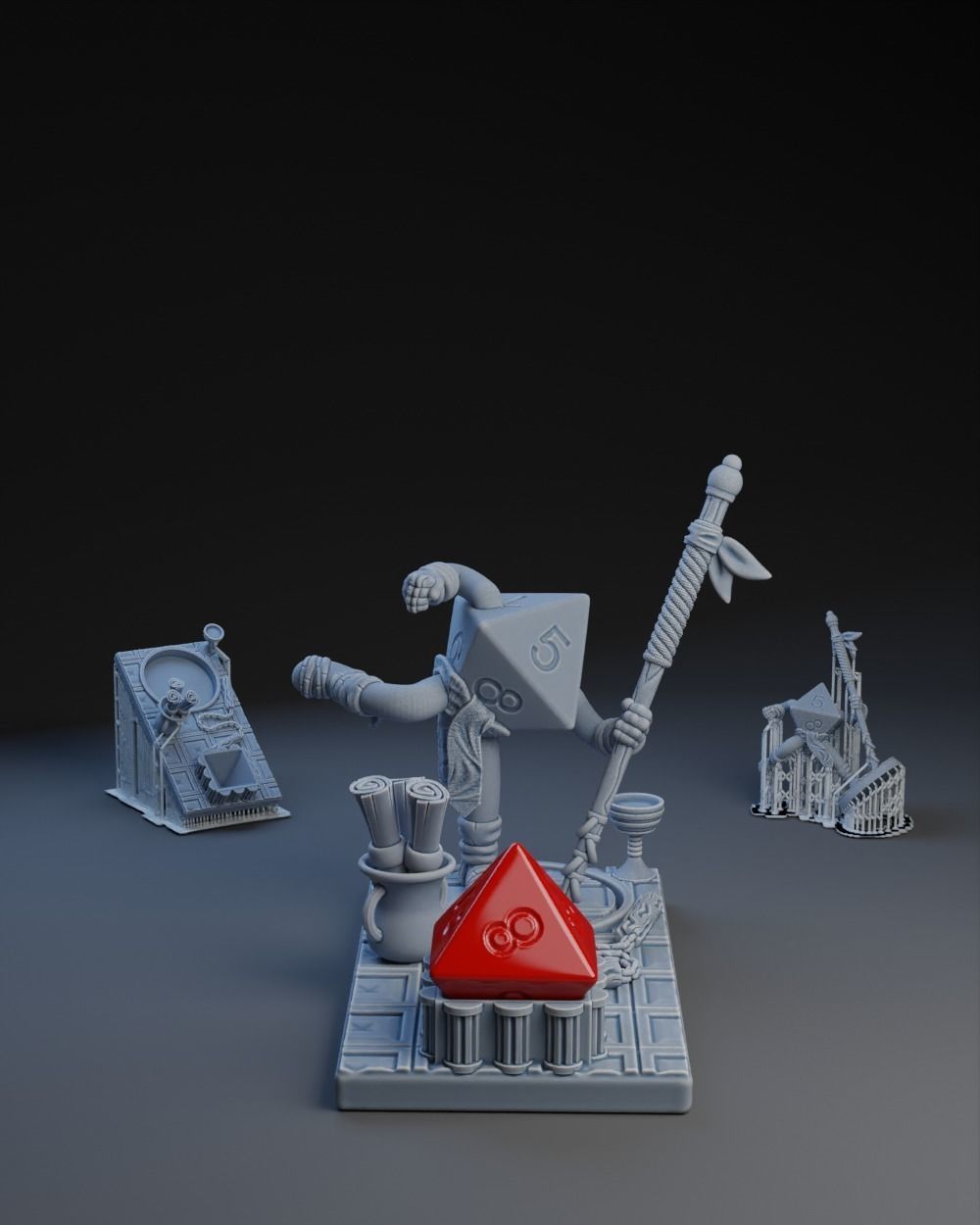Dice Keepers - 14 miniature and polyhedral dice stand 3D print model_5