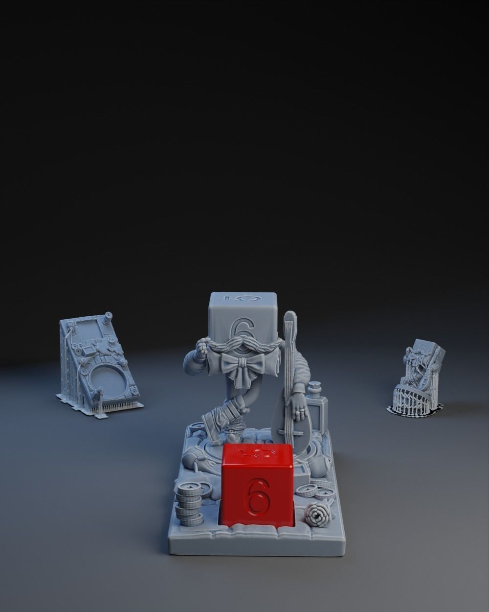 Dice Keepers - 14 miniature and polyhedral dice stand 3D print model_3