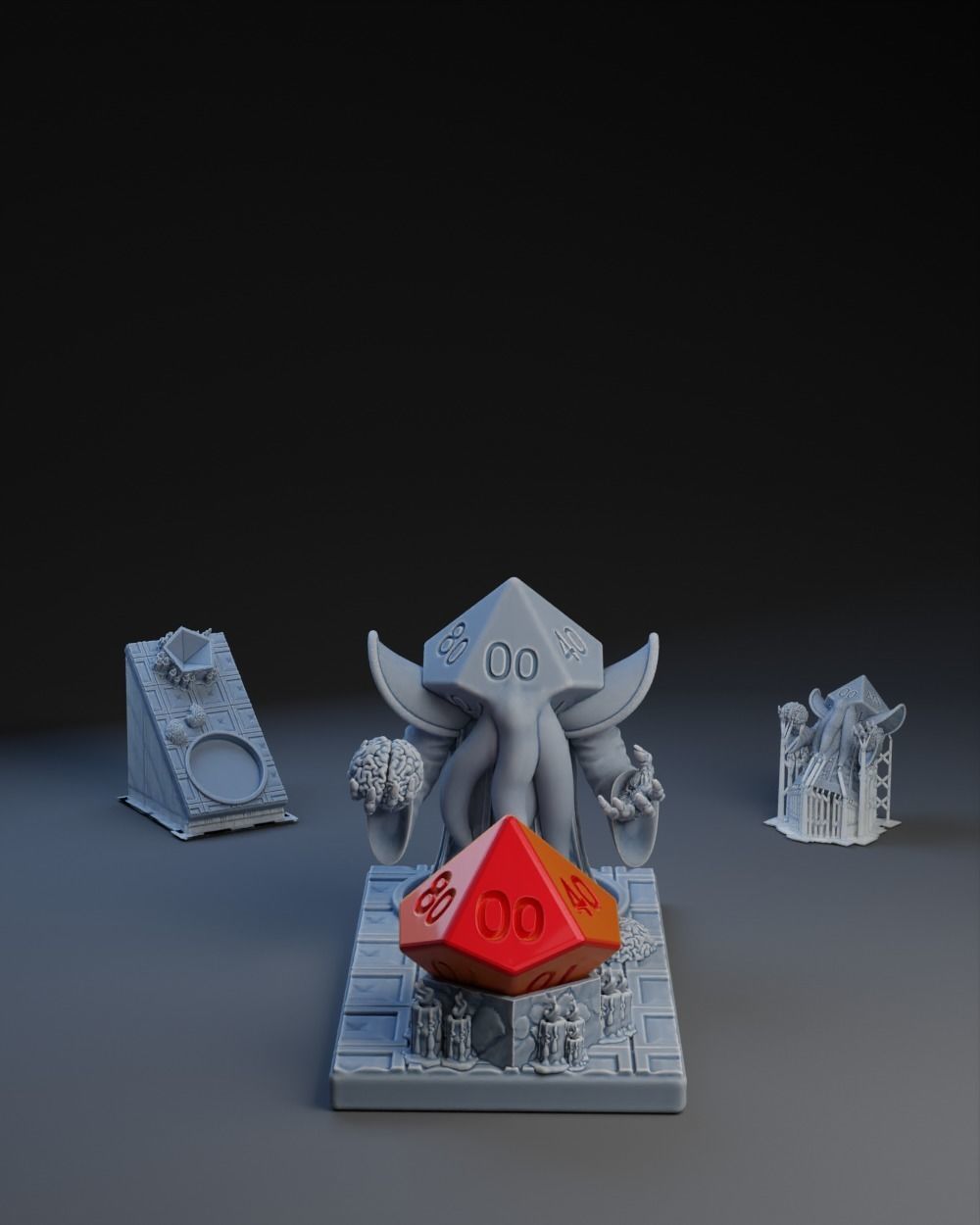 Dice Keepers - 14 miniature and polyhedral dice stand 3D print model_12