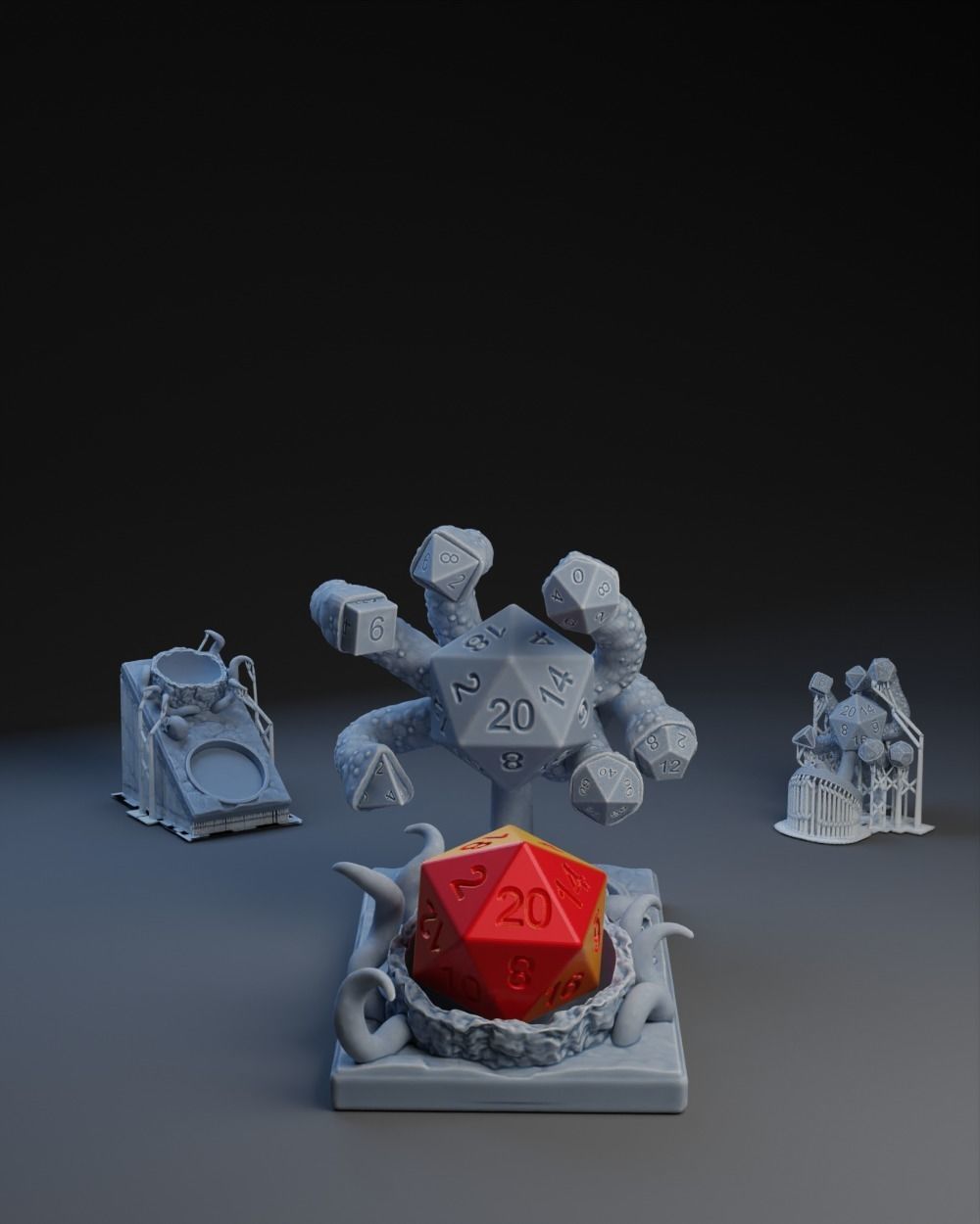 Dice Keepers - 14 miniature and polyhedral dice stand 3D print model_14