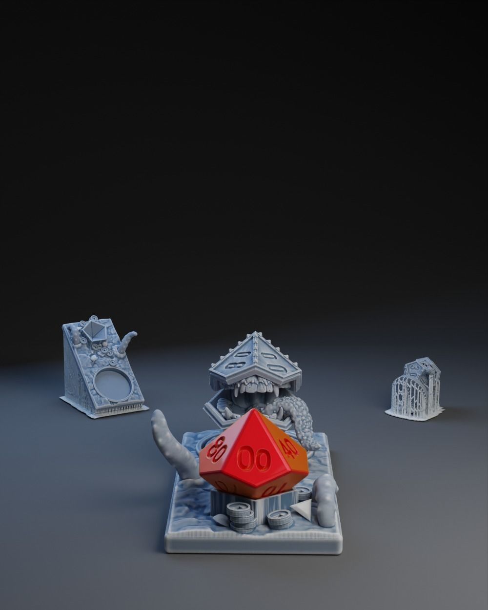 Dice Keepers - 14 miniature and polyhedral dice stand 3D print model_11