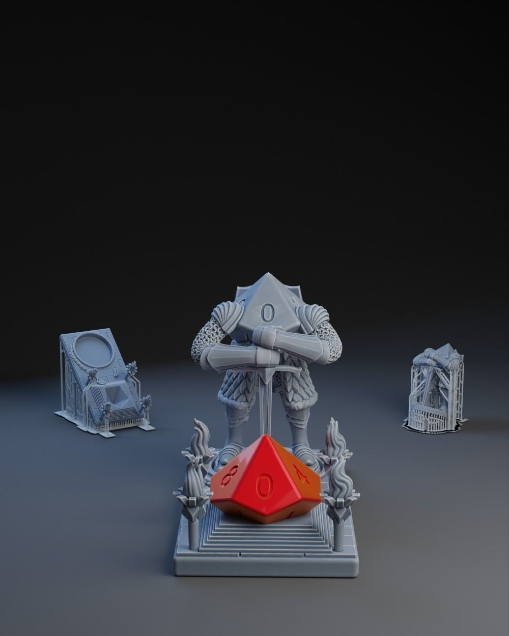 Dice Keepers - 14 miniature and polyhedral dice stand 3D print model_7