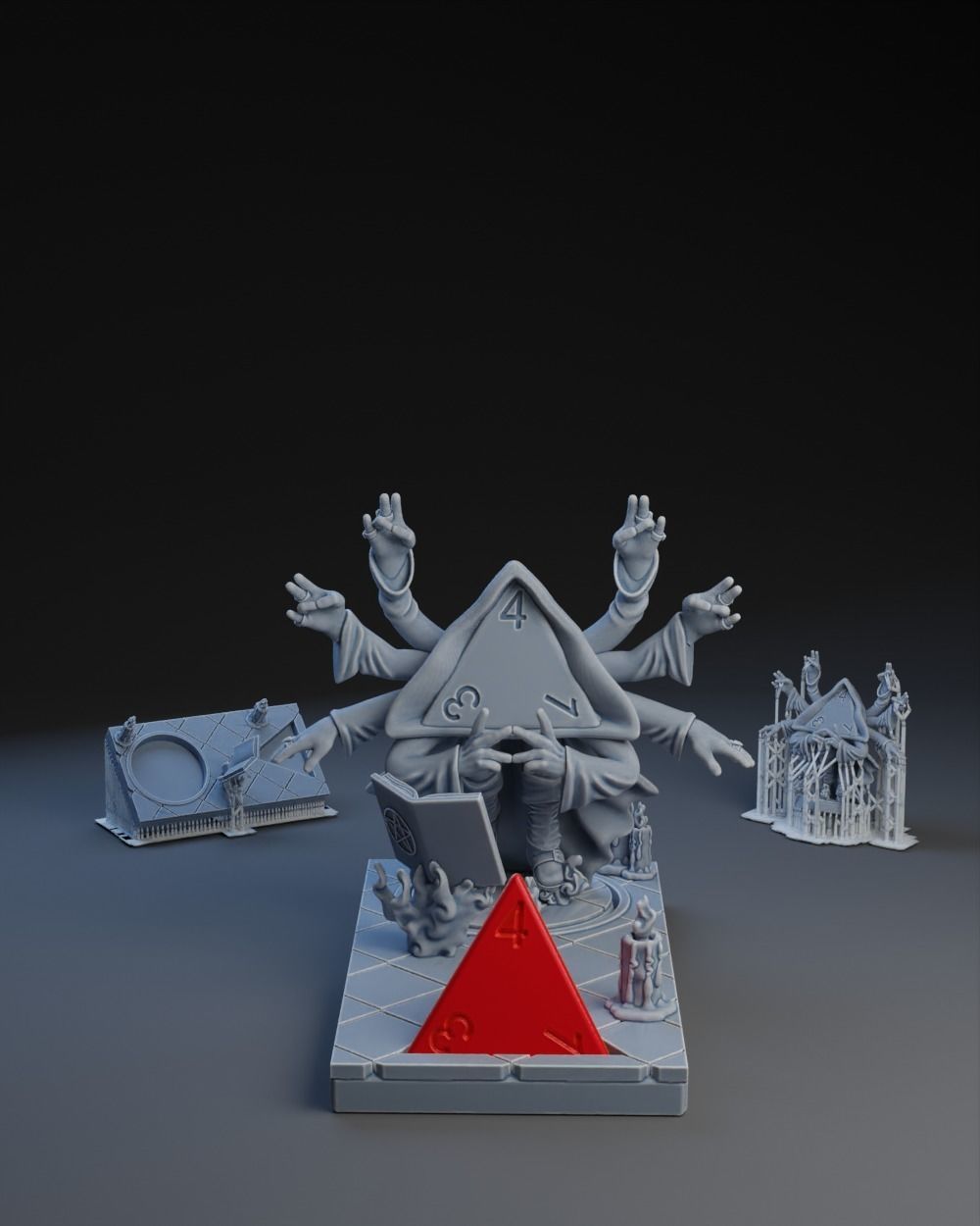 Dice Keepers - 14 miniature and polyhedral dice stand 3D print model_2