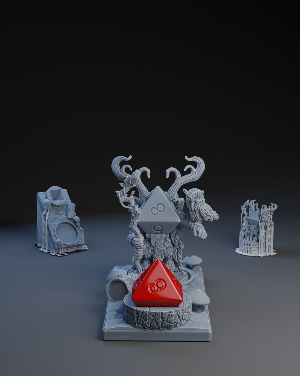 Dice Keepers - 14 miniature and polyhedral dice stand 3D print model_6