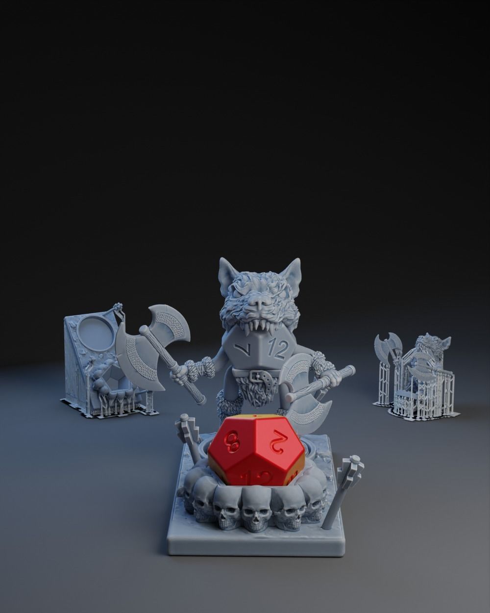 Dice Keepers - 14 miniature and polyhedral dice stand 3D print model_9