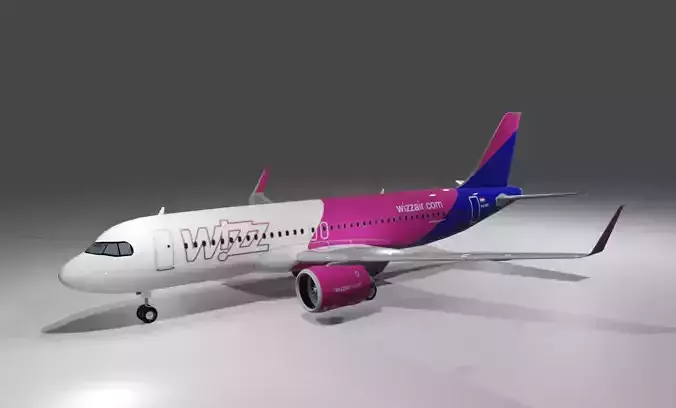 Wizz air airbus a320neo 3d model Low-poly 3D model
