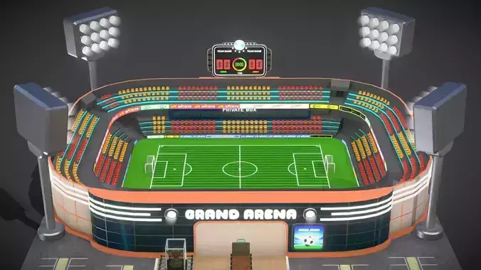 Cartoony football stadium