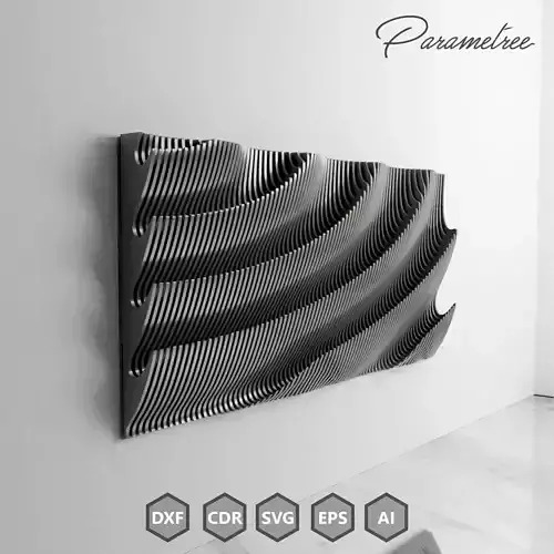 Parametric wall panel SWAY Parametric DXF Files Digital Download 3D model