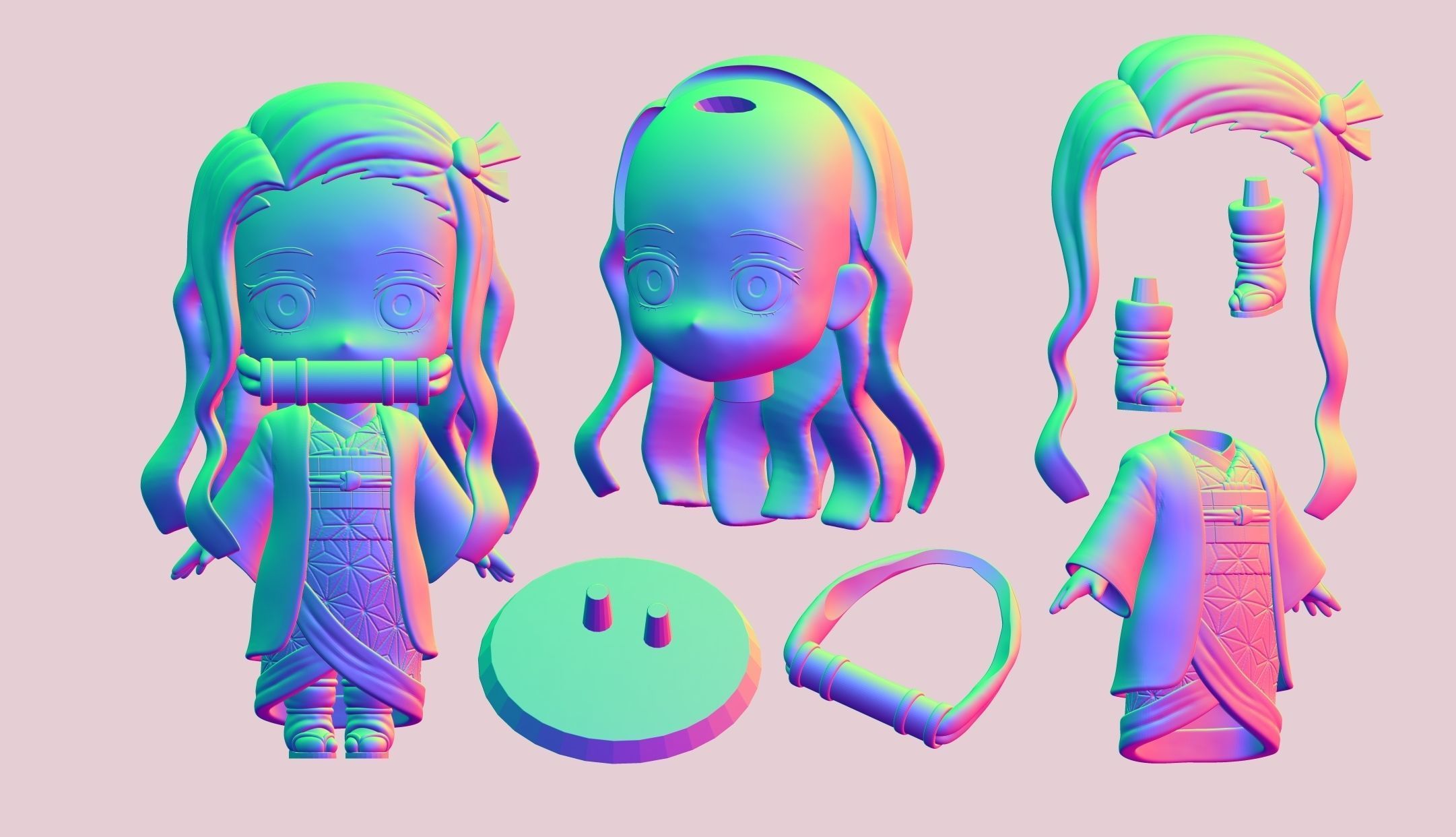 Nezuko Kimetsu no yaiba 3D print model_4