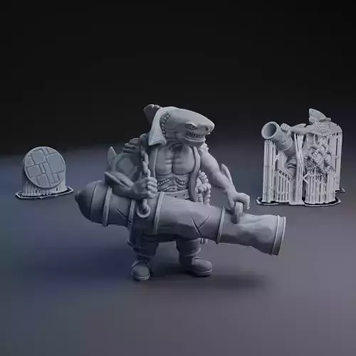 Pasqualo Blastfin - Shark Pirate Captain 3D print model