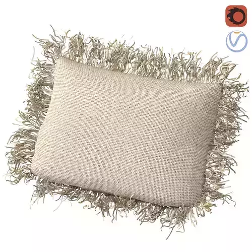 Rafia wiker decor pillow 01