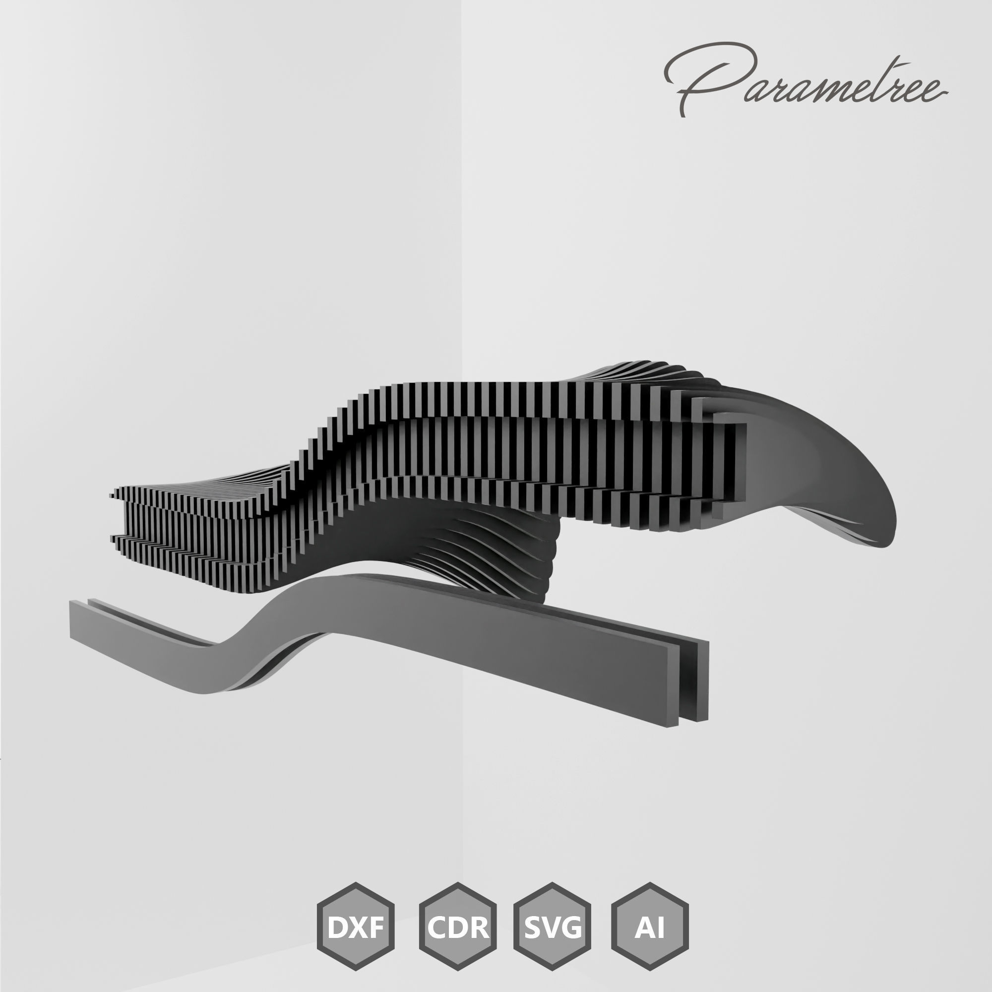 Parametric shelf 1 Design  DXF file digital download 3D model_4
