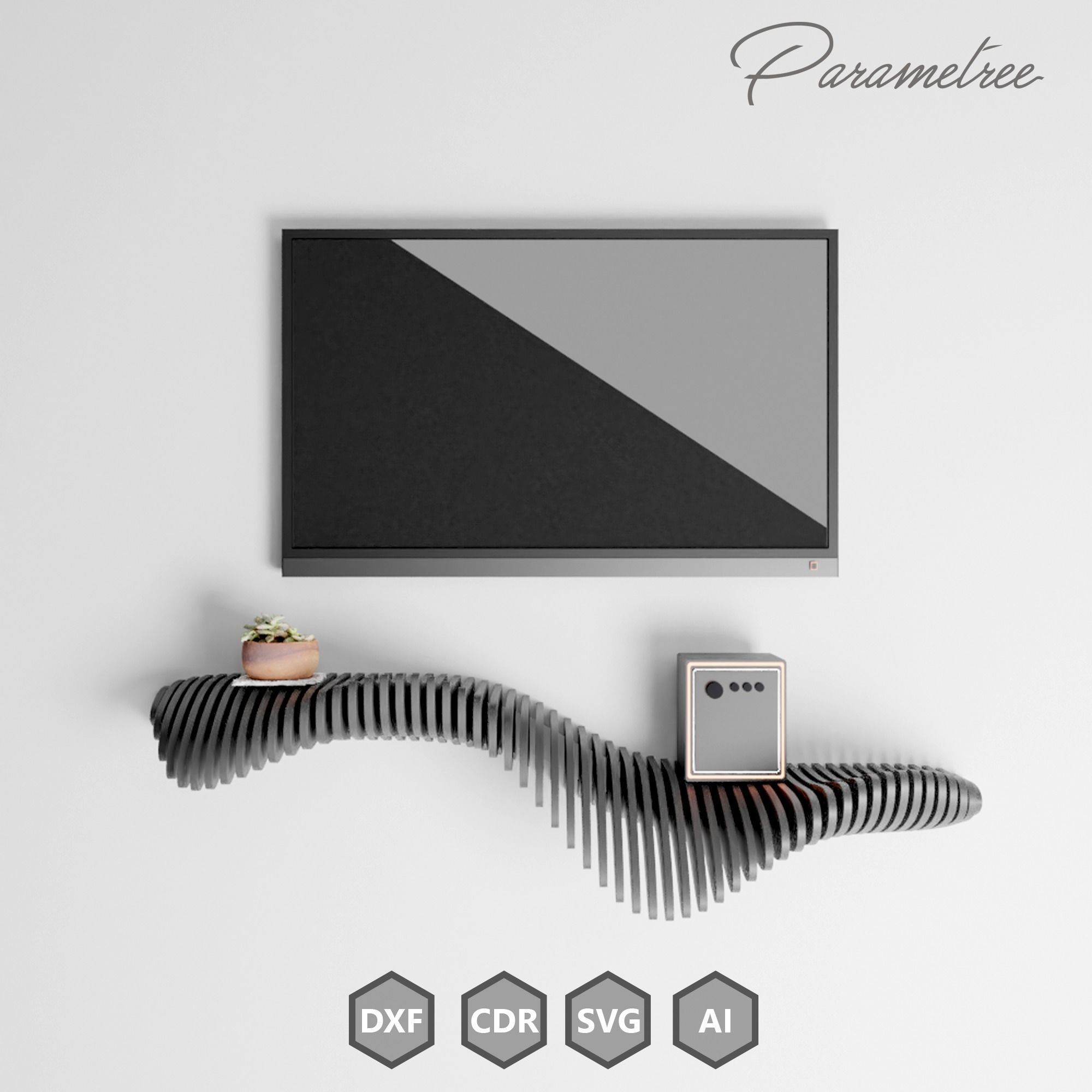 Parametric shelf 1 Design  DXF file digital download 3D model_10