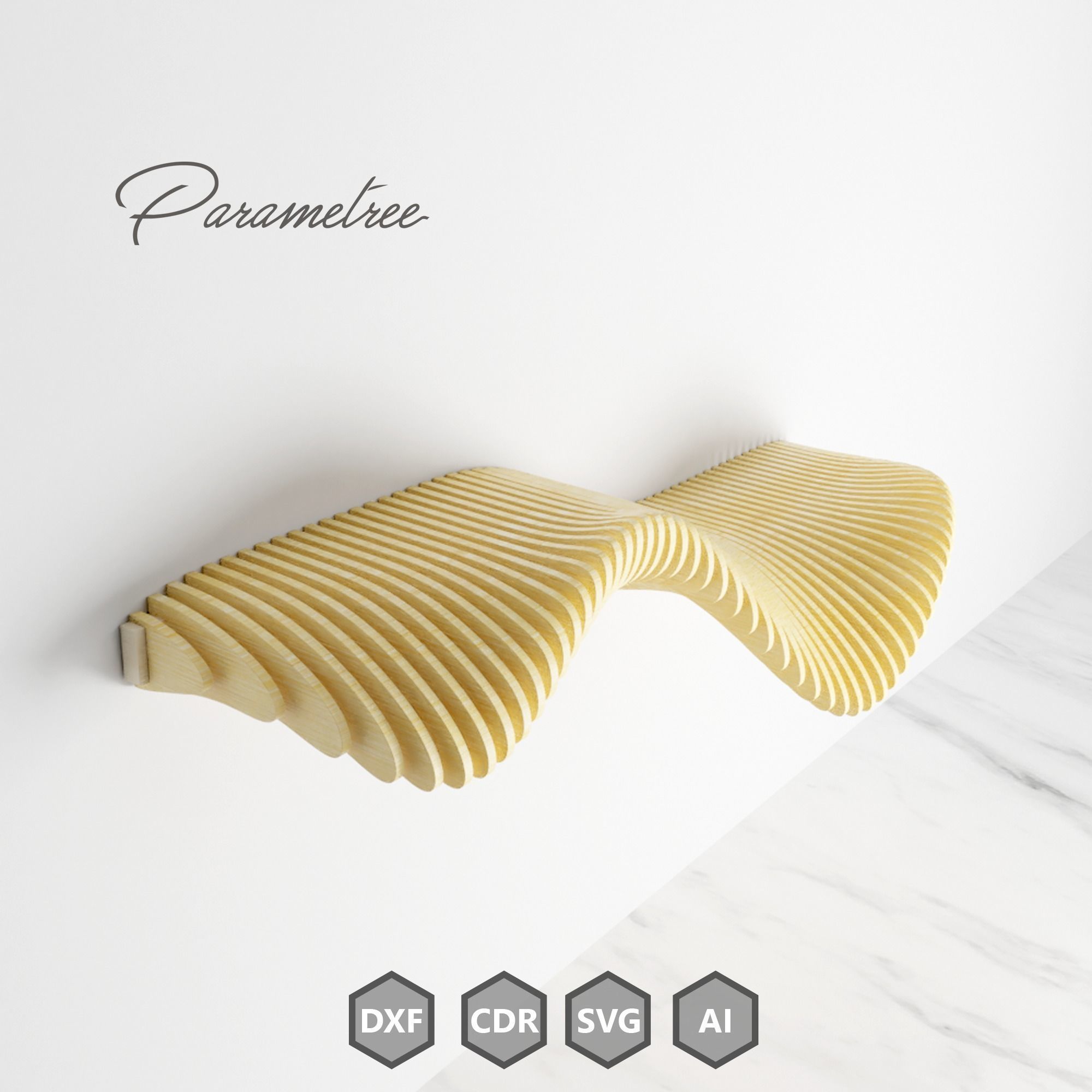 Parametric shelf 1 Design  DXF file digital download 3D model_7