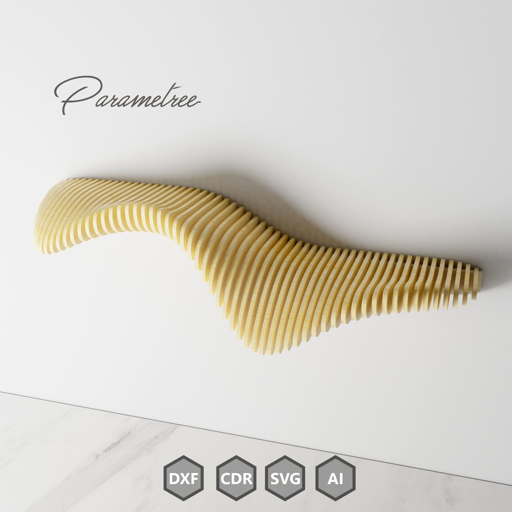 Parametric shelf 1 Design  DXF file digital download 3D model_5