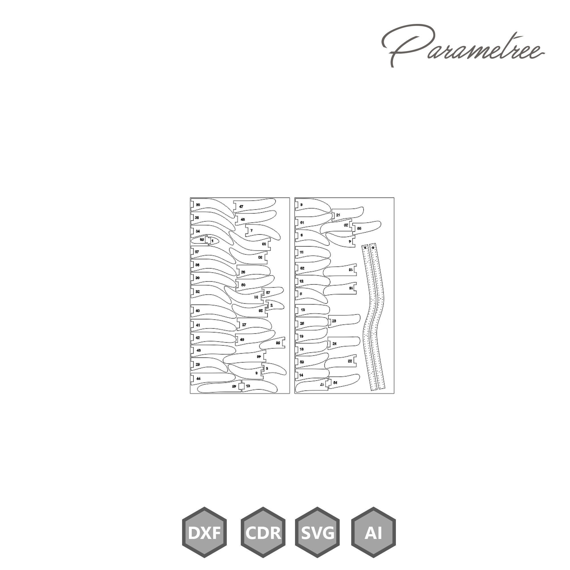 Parametric shelf 1 Design  DXF file digital download 3D model_8