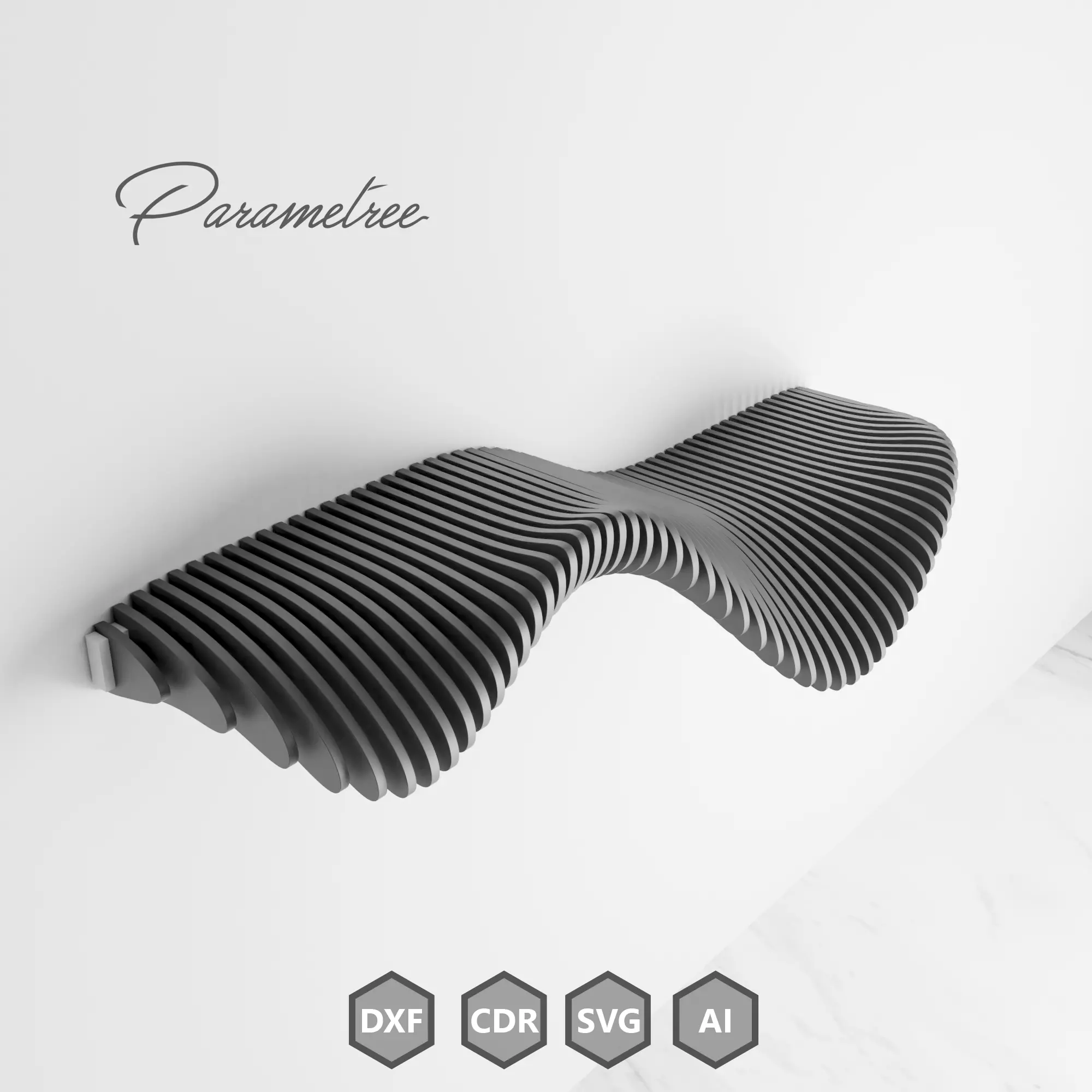 Parametric shelf 1 Design  DXF file digital download 3D model_0