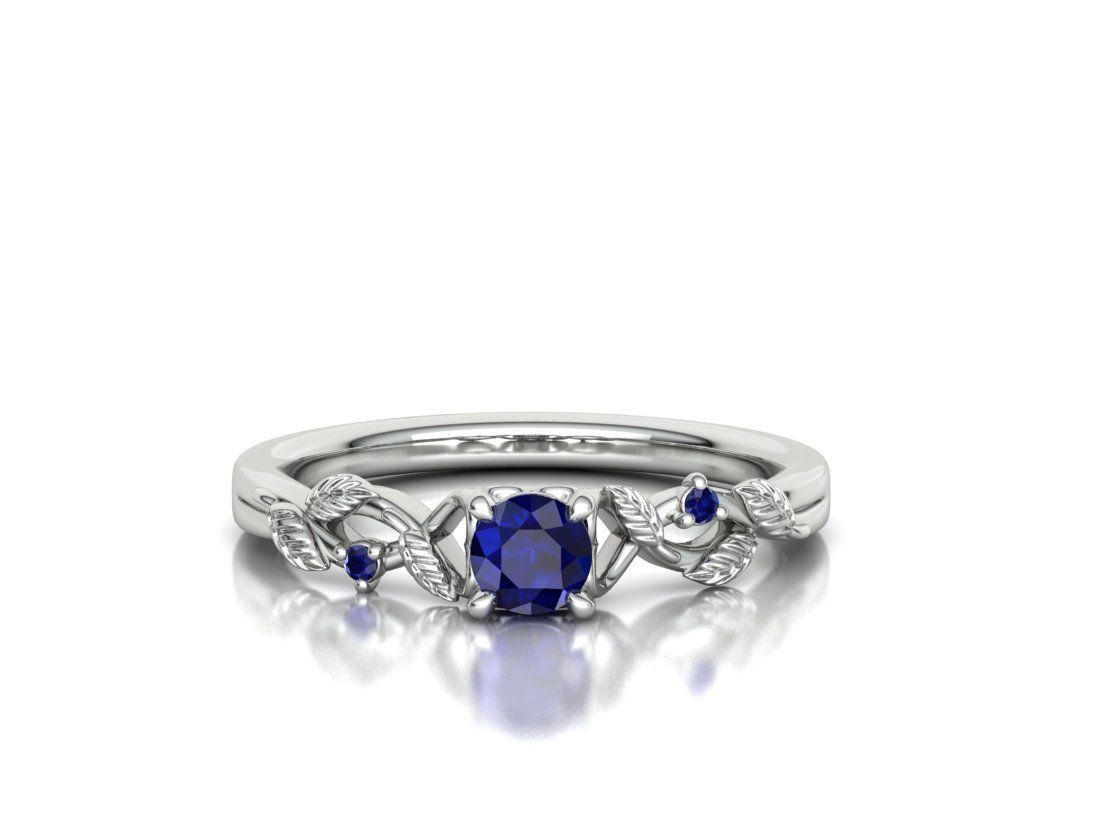 Solitaire Ring 30 pointer stone Floral design 3dmodel 3D print model_12