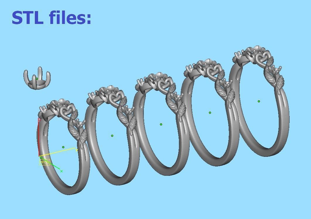 Solitaire Ring 30 pointer stone Floral design 3dmodel 3D print model_31