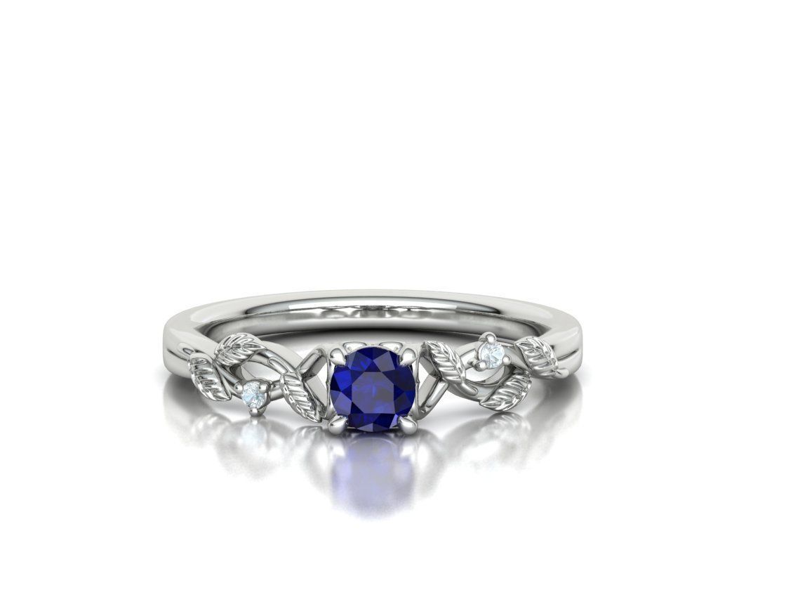 Solitaire Ring 30 pointer stone Floral design 3dmodel 3D print model_2