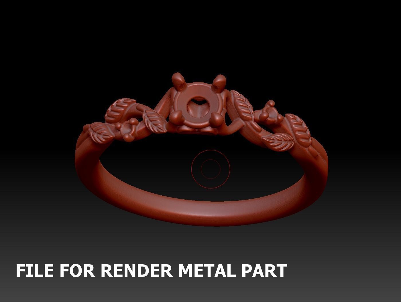 Solitaire Ring 30 pointer stone Floral design 3dmodel 3D print model_32