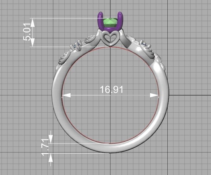 Solitaire Ring 30 pointer stone Floral design 3dmodel 3D print model_36