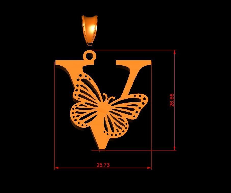 V Buterfly 3D print model_4