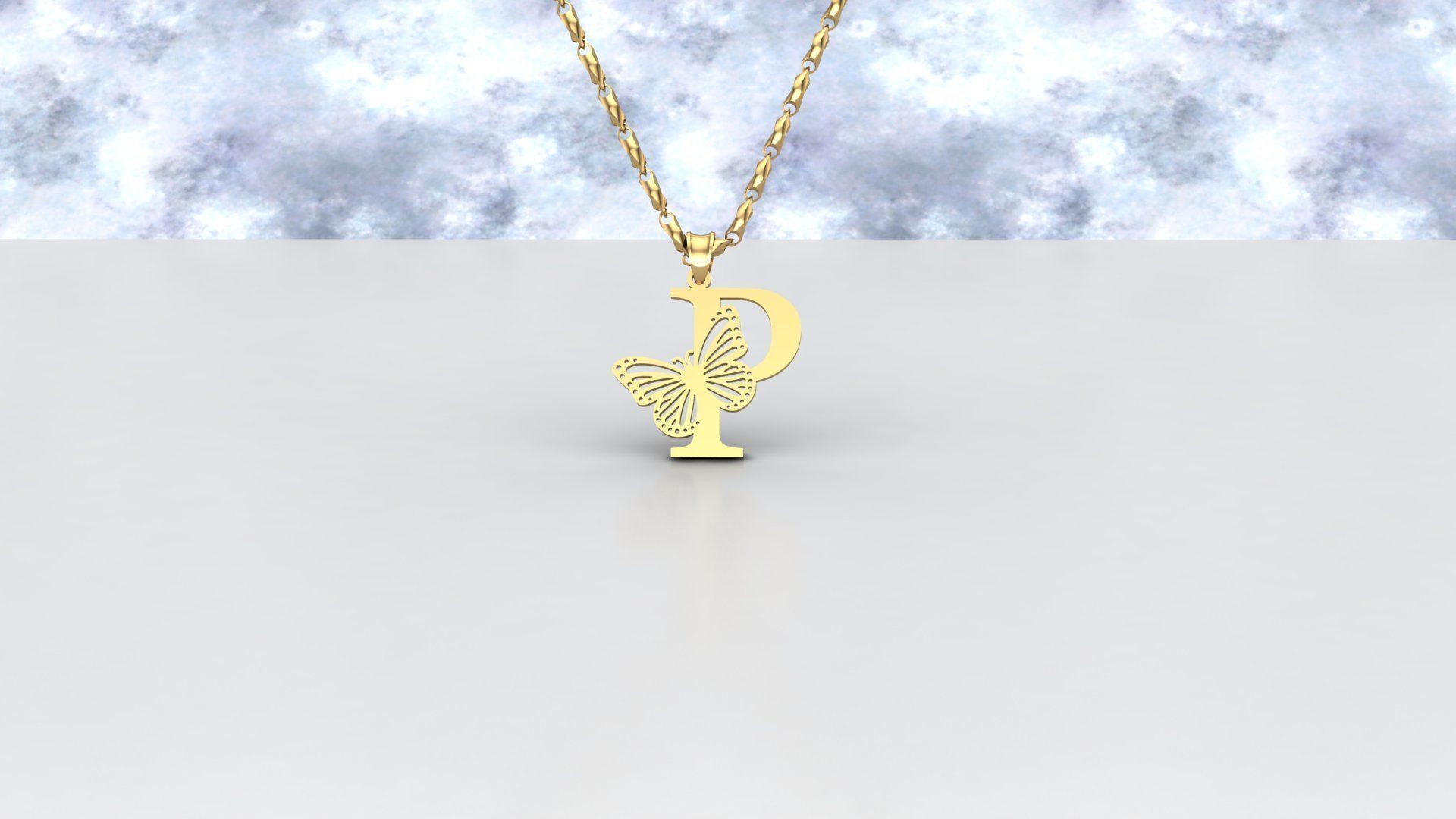 P Buterfly 3D print model_3