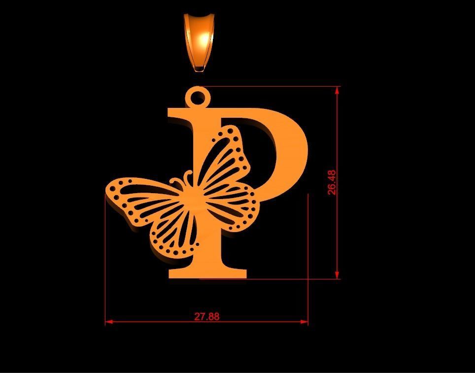 P Buterfly 3D print model_4