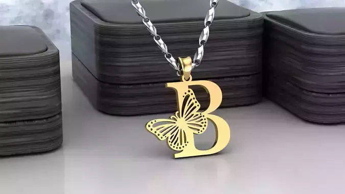 B Butterfly 3D print model