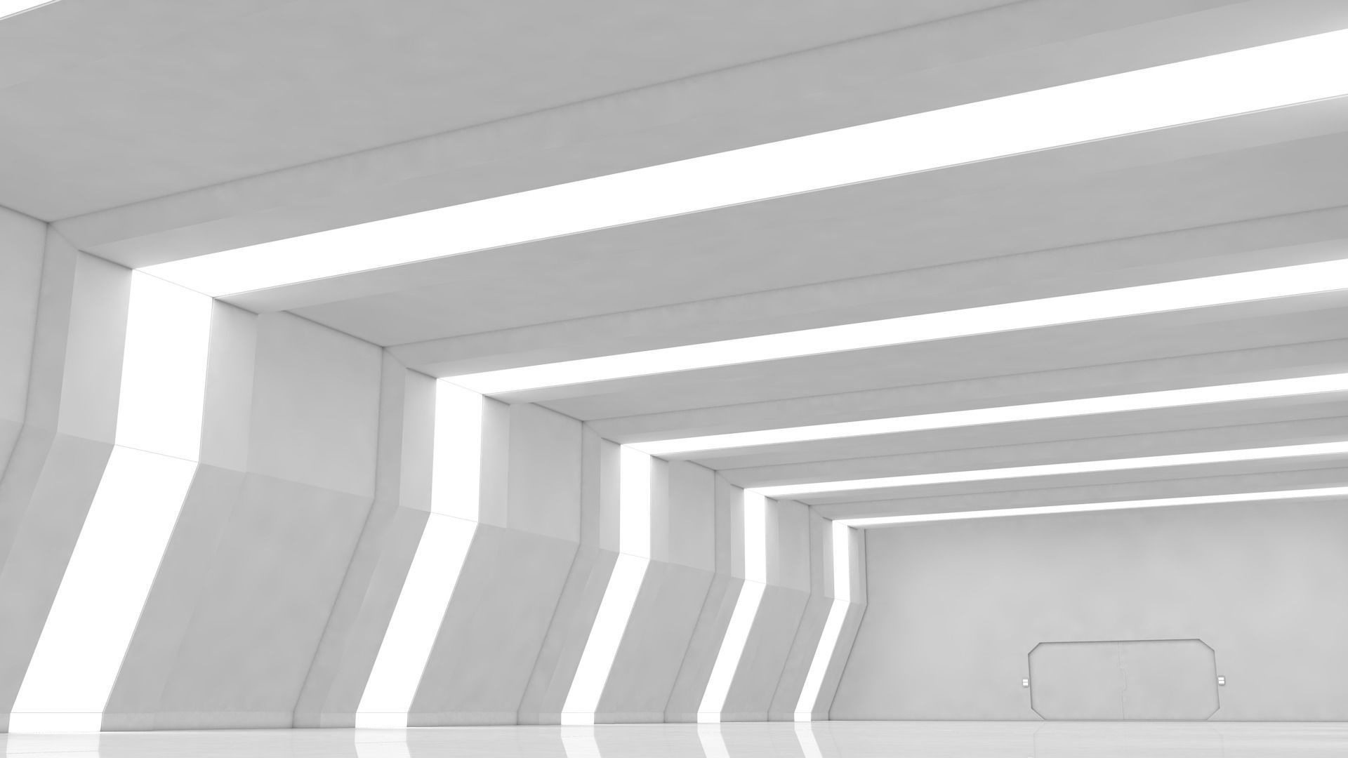 Sci Fi Warehouse Low-poly 3D model_7