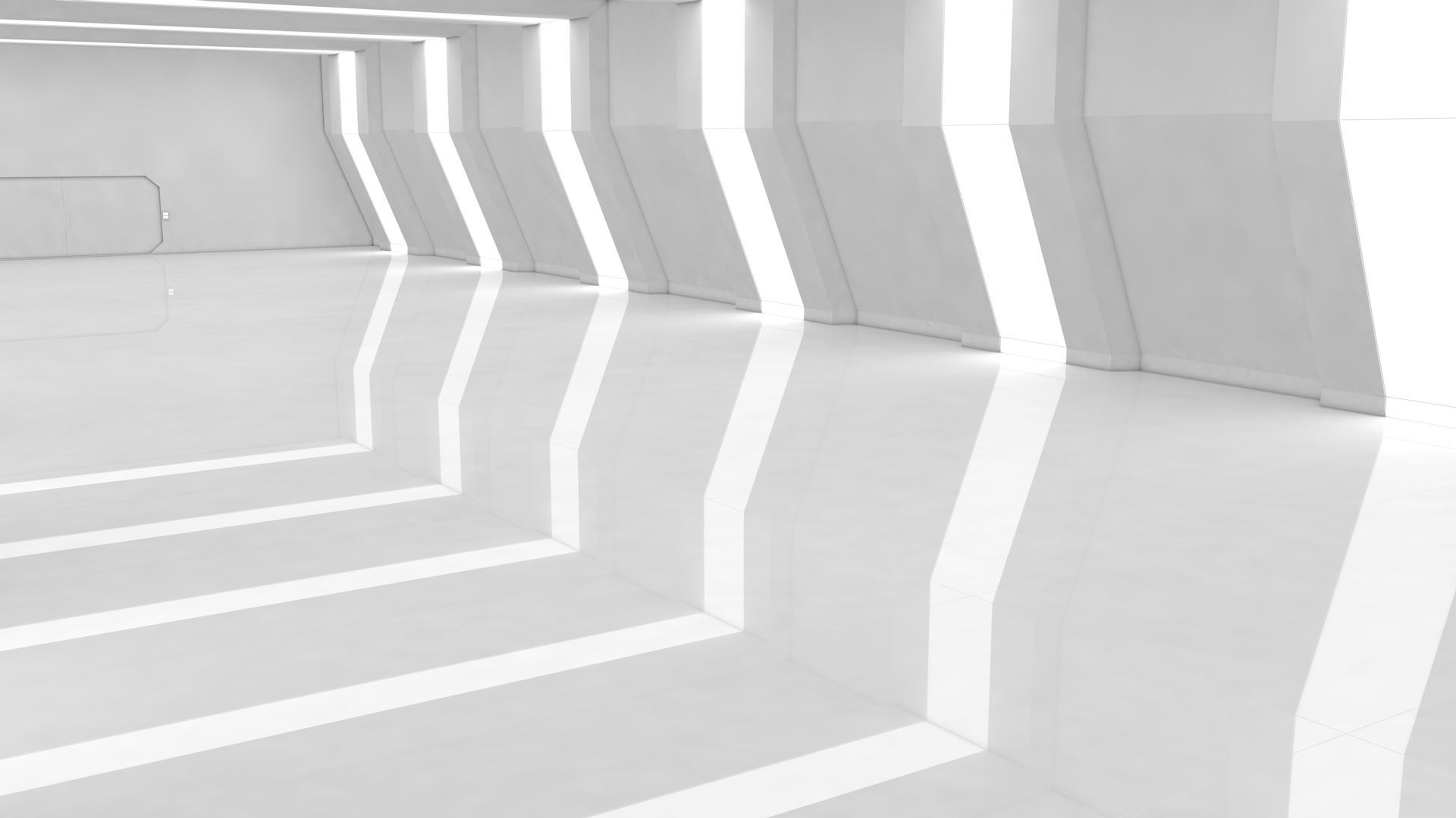 Sci Fi Warehouse Low-poly 3D model_4