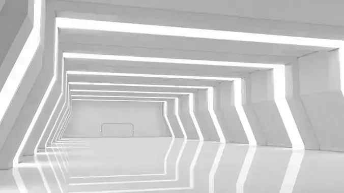 Sci Fi Warehouse Low-poly 3D model