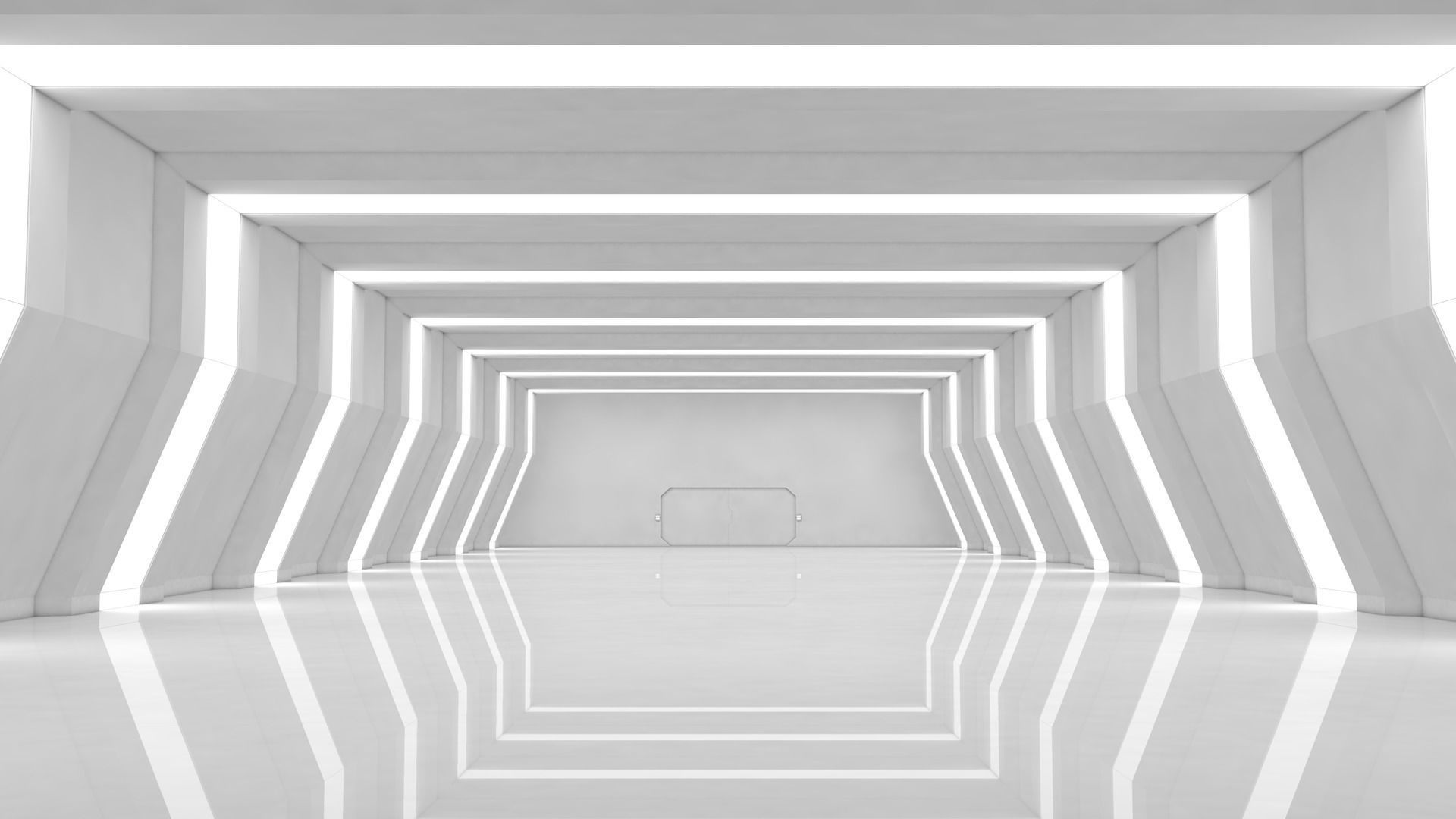 Sci Fi Warehouse Low-poly 3D model_1