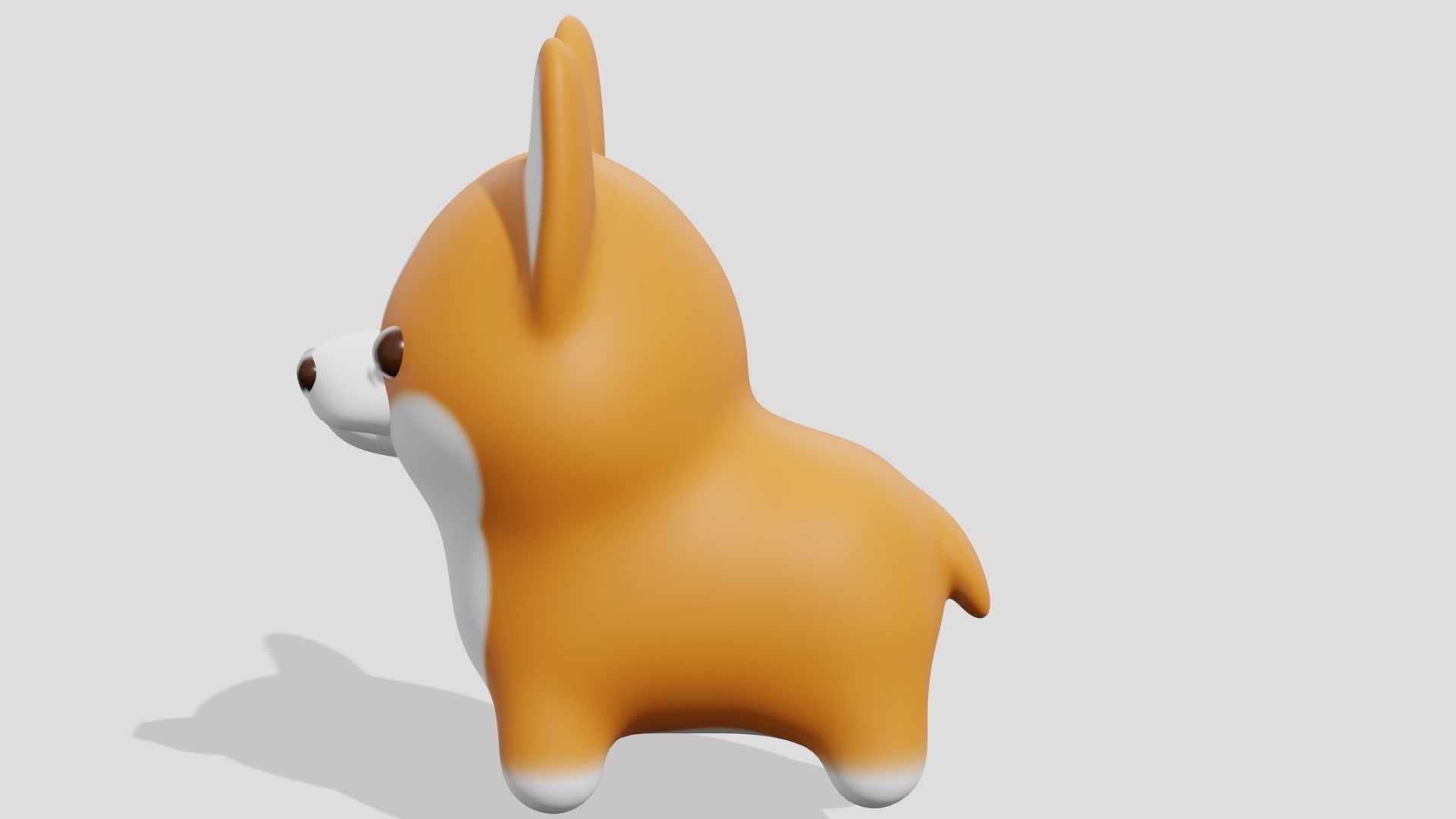 Cute corgi dog  3D model_2