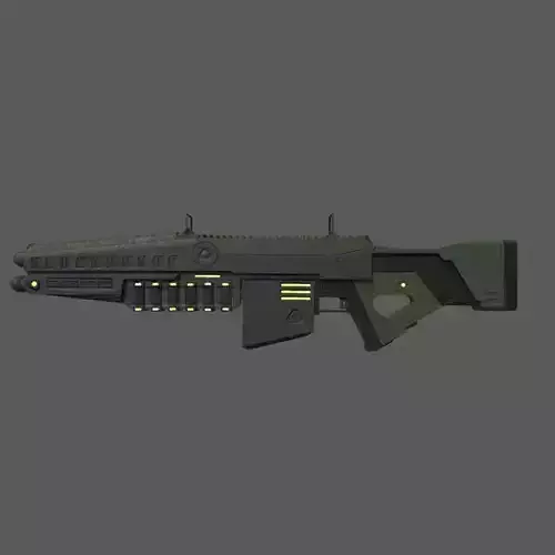 SciFi Rifle Low-poly 3D model