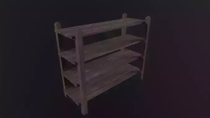 Wooden Shelf 3D Model