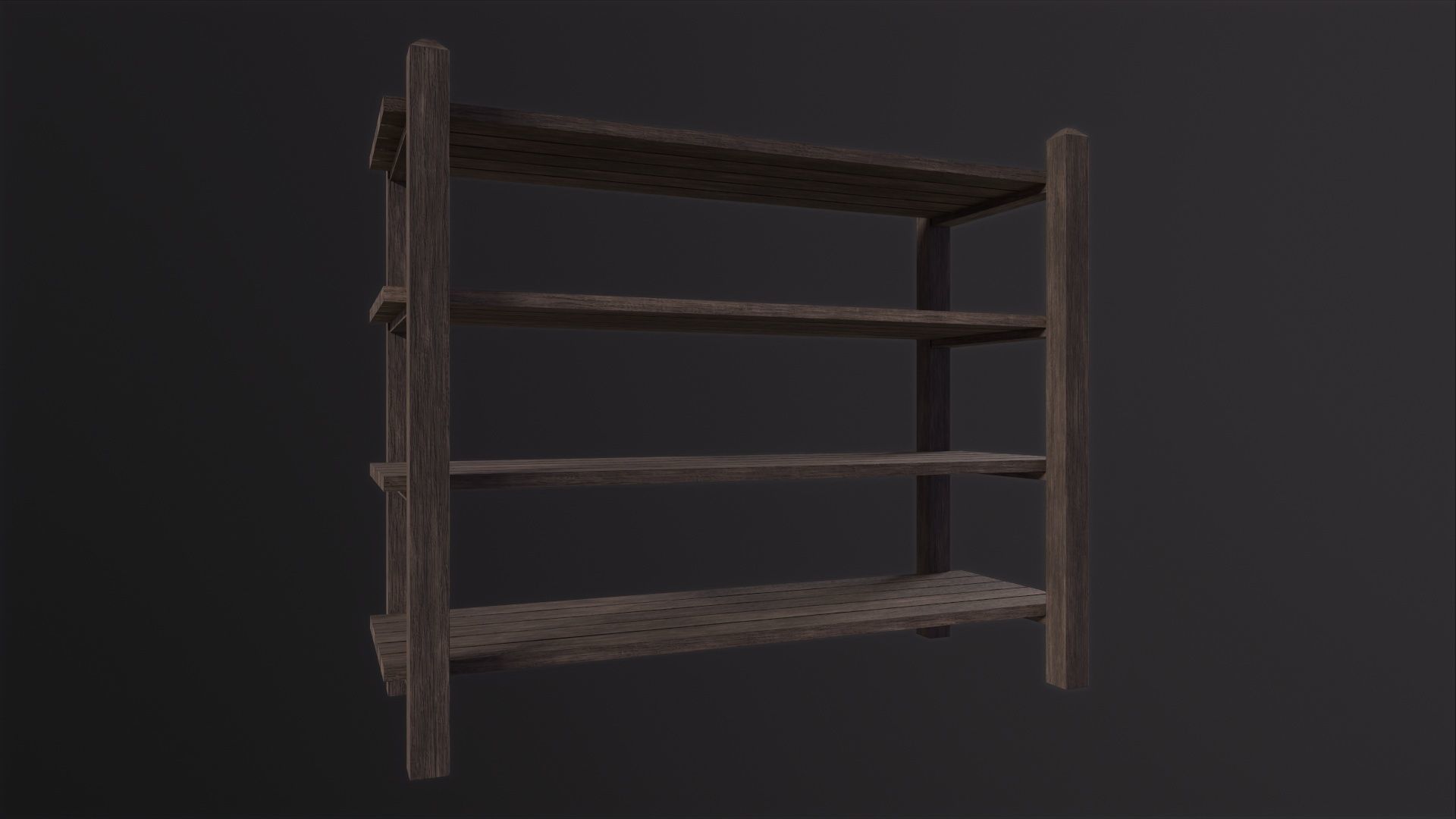Wooden Shelf 3D Model Low-poly 3D model_5
