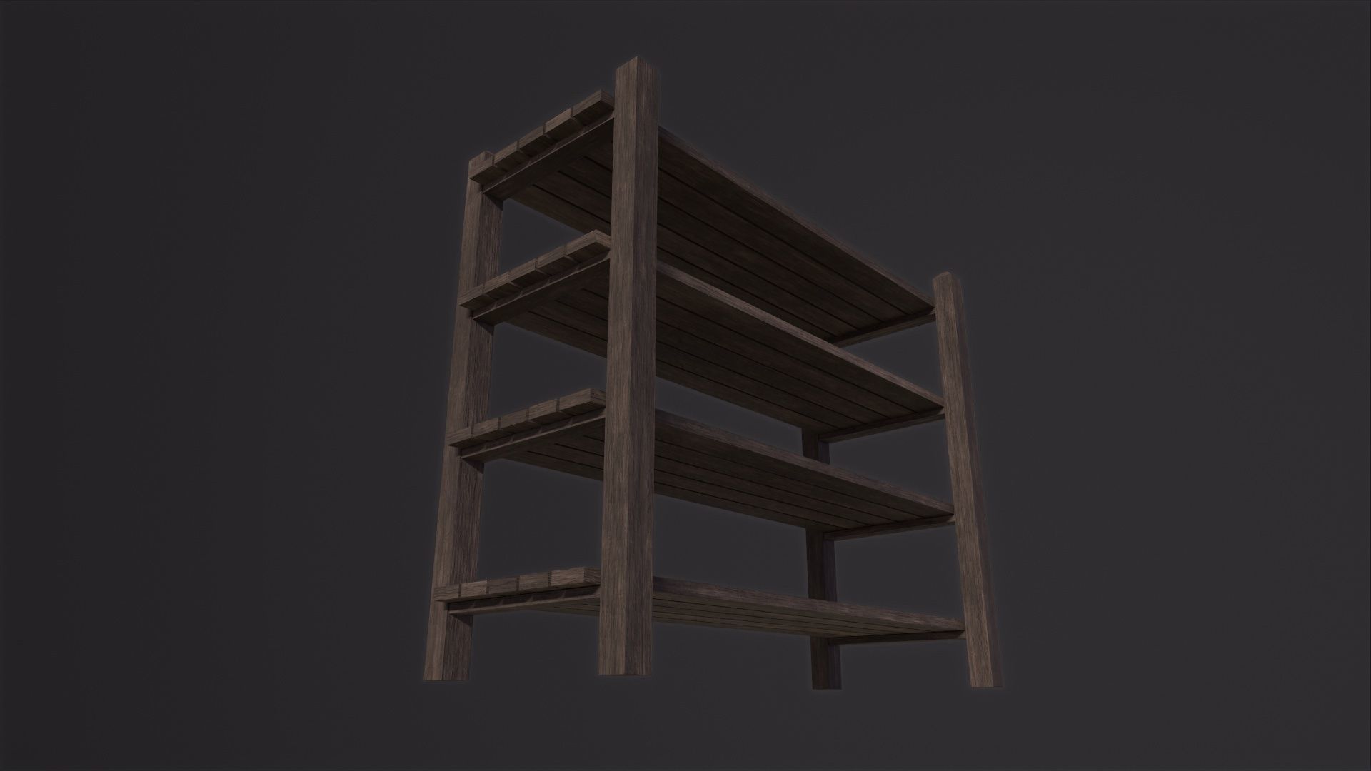 Wooden Shelf 3D Model Low-poly 3D model_6