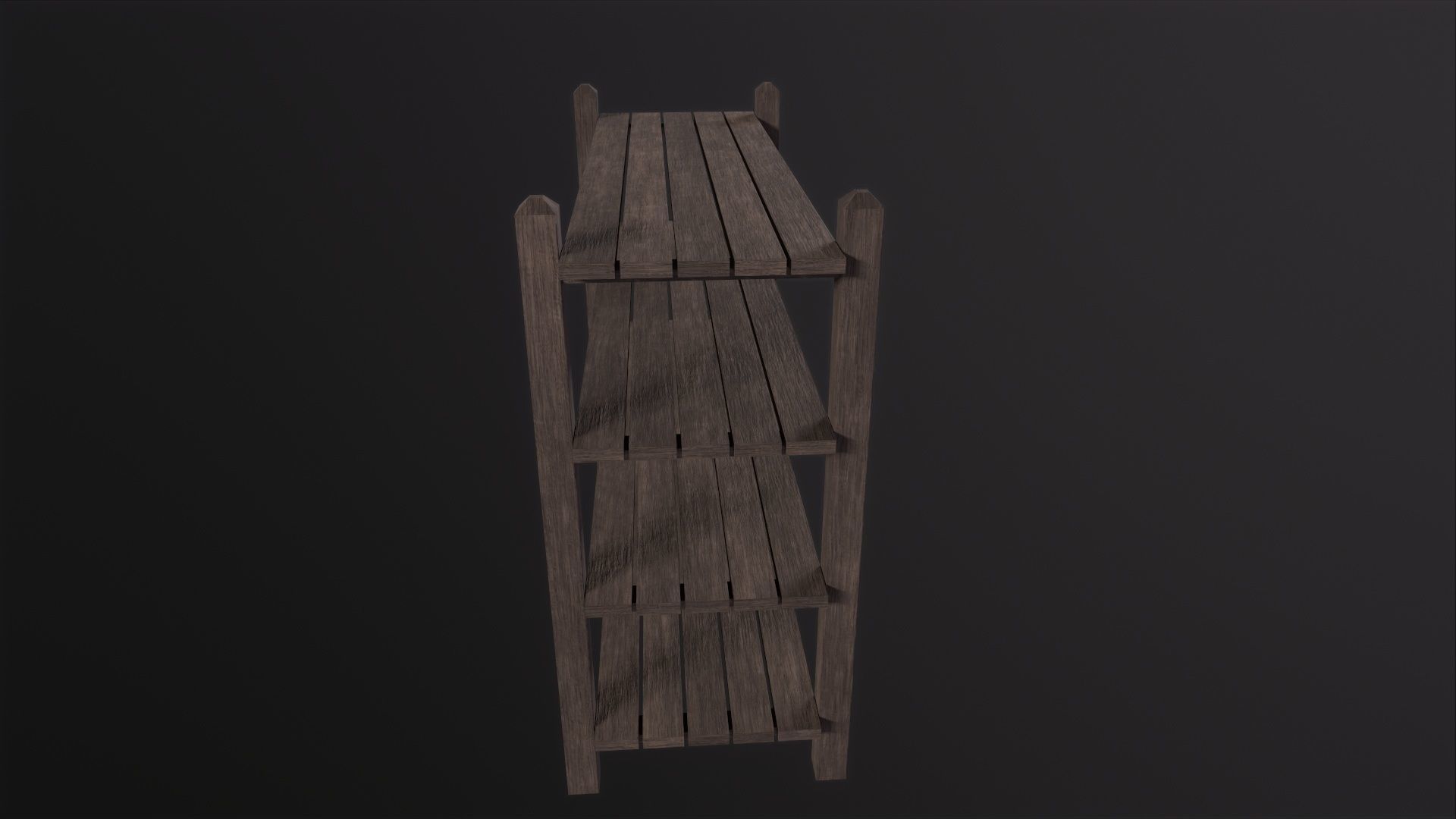 Wooden Shelf 3D Model Low-poly 3D model_4
