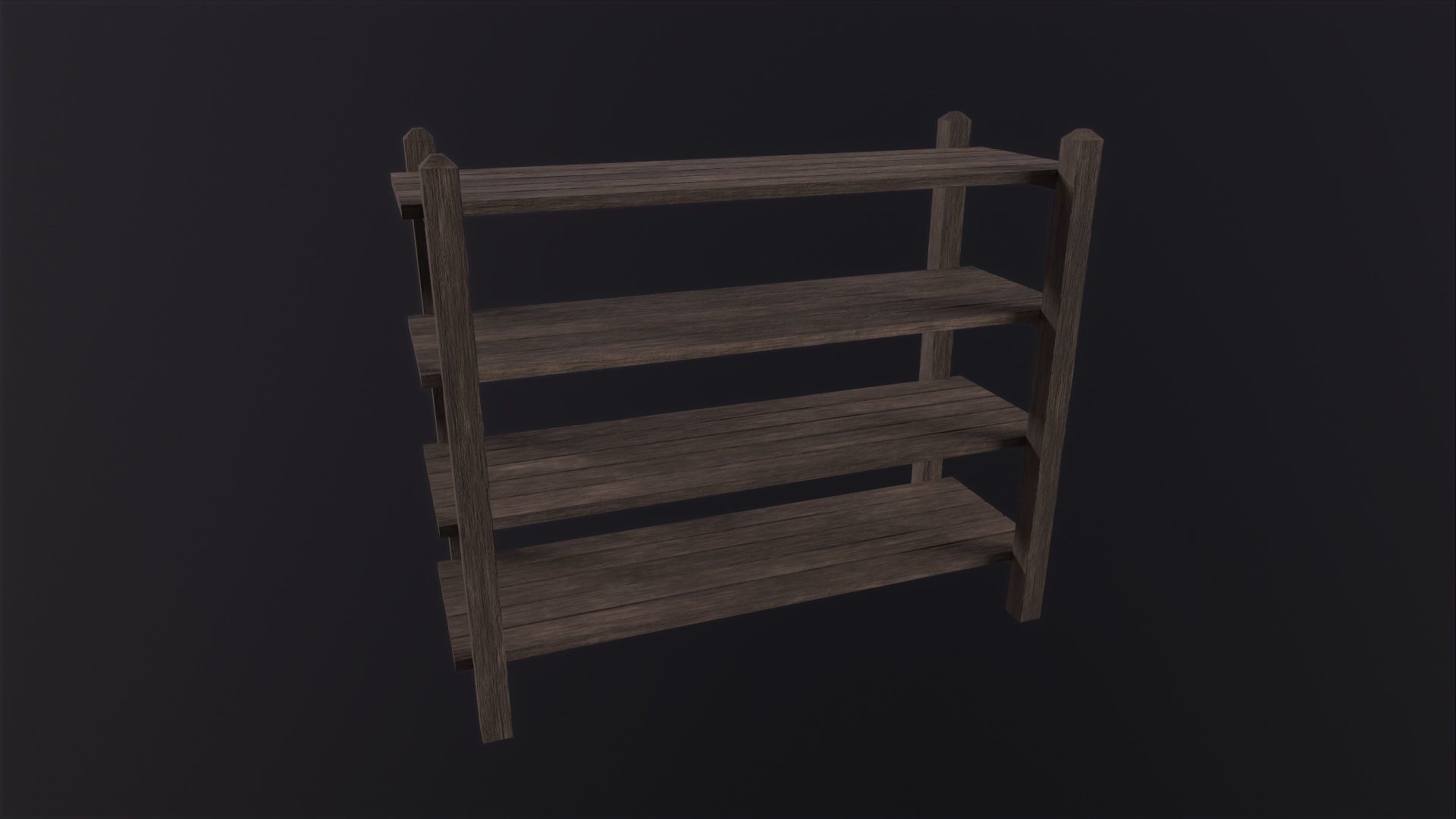 Wooden Shelf 3D Model Low-poly 3D model_2