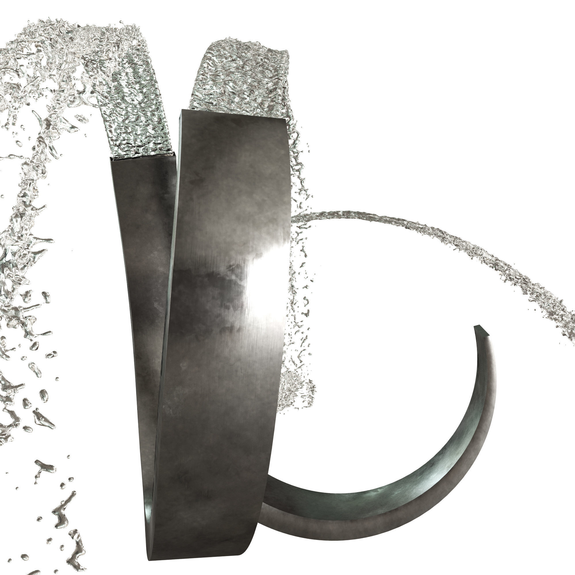 Exterior Modern Fountain 3D model_4