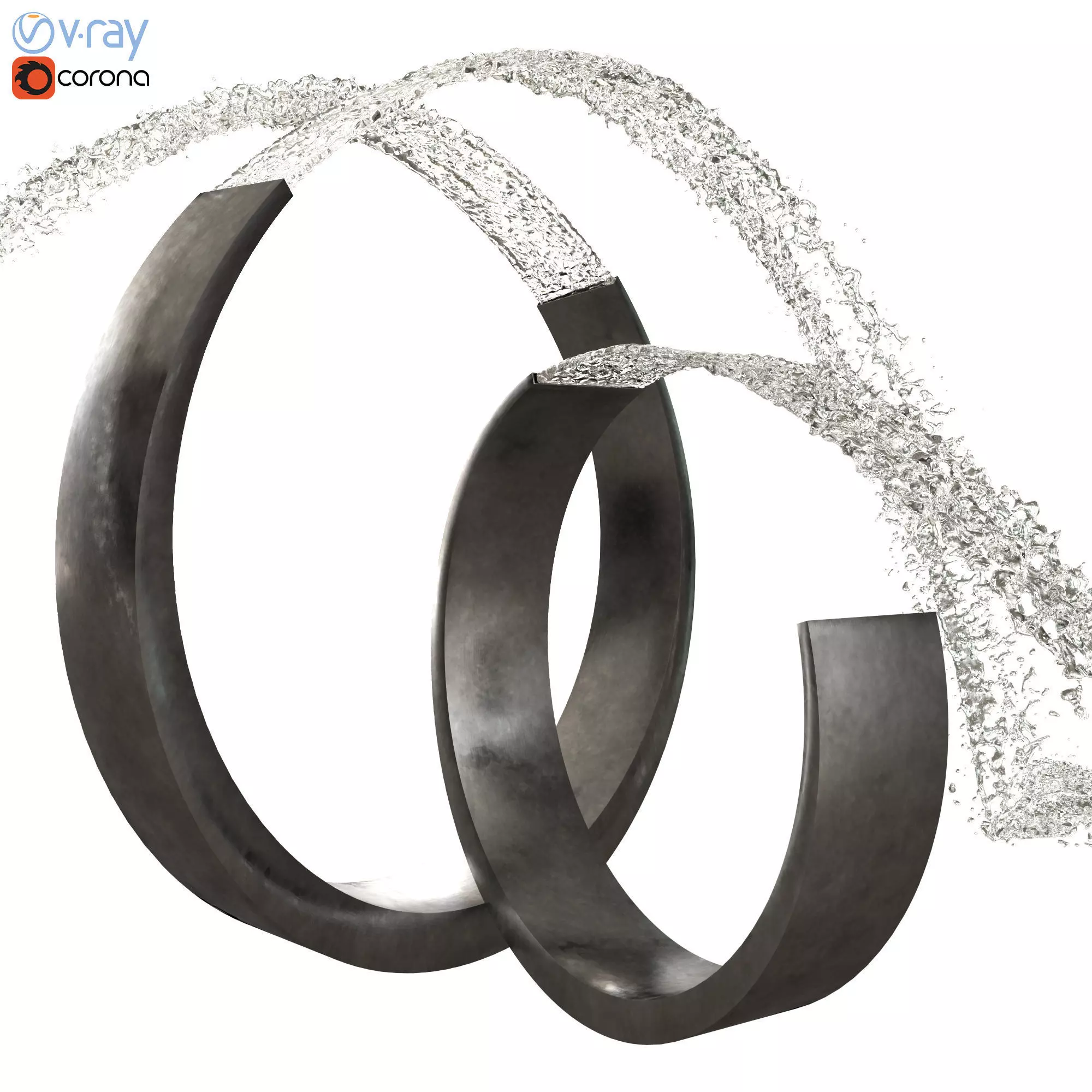 Exterior Modern Fountain 3D model_0