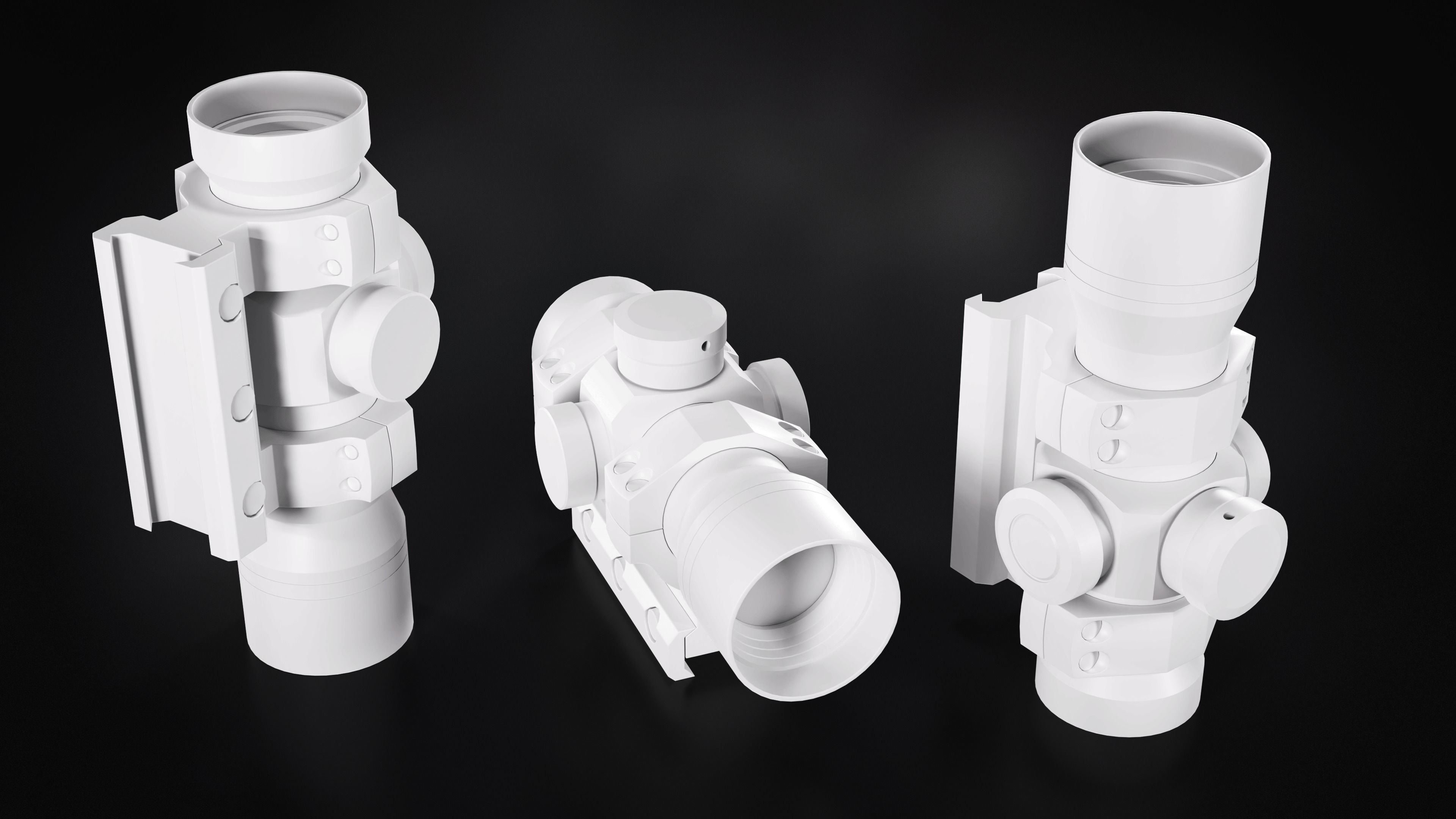 Red Dot Sight Low-poly 3D model_6
