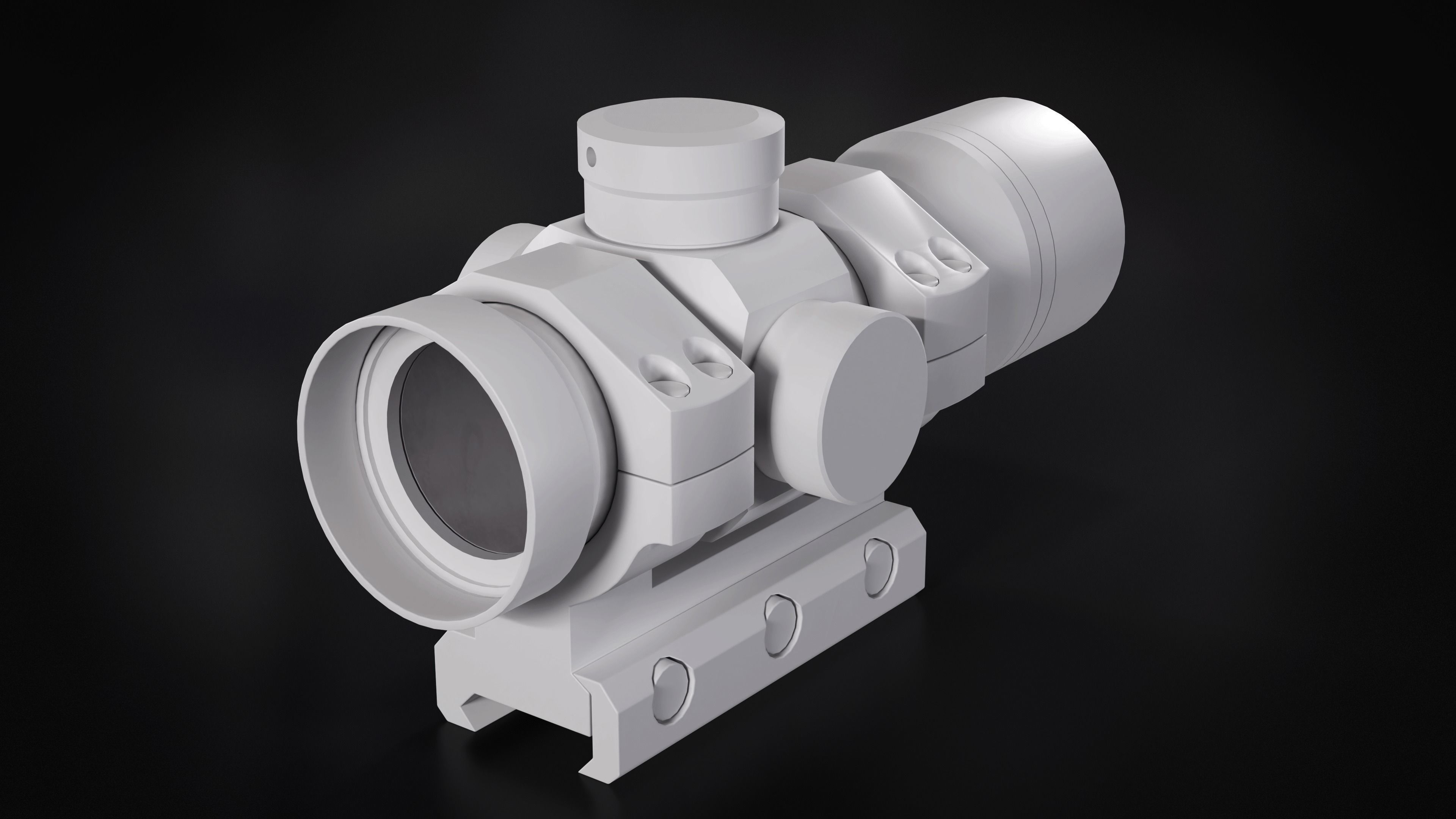 Red Dot Sight Low-poly 3D model_3