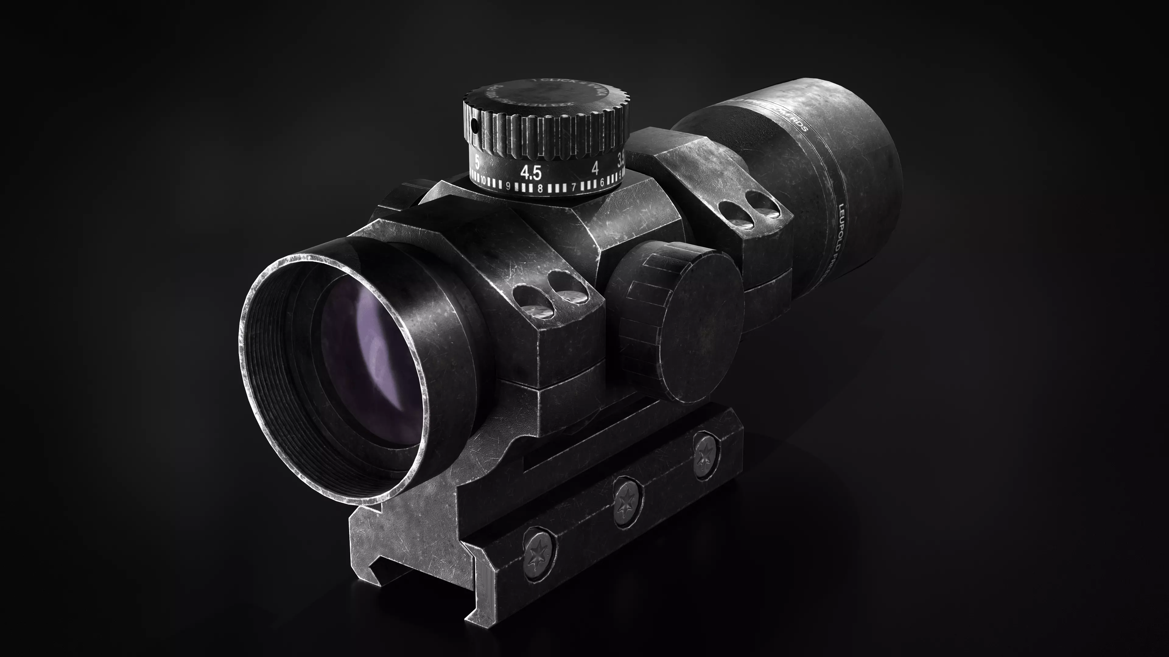 Red Dot Sight Low-poly 3D model_0