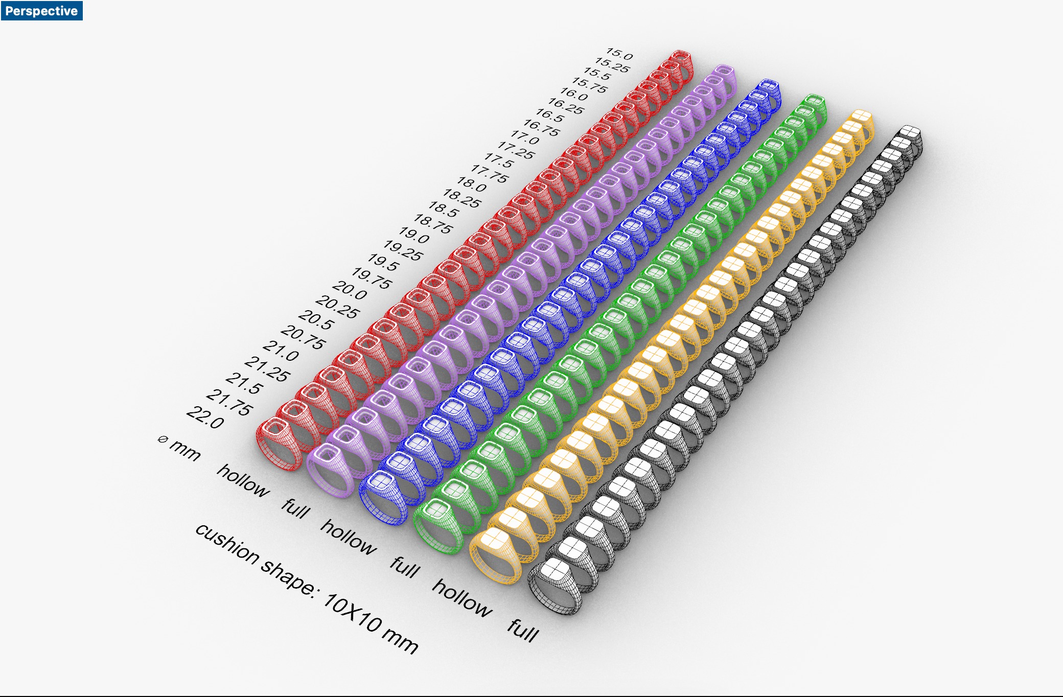 Cushion 10x10 mm Signet Rings 174 items 3D print model_2