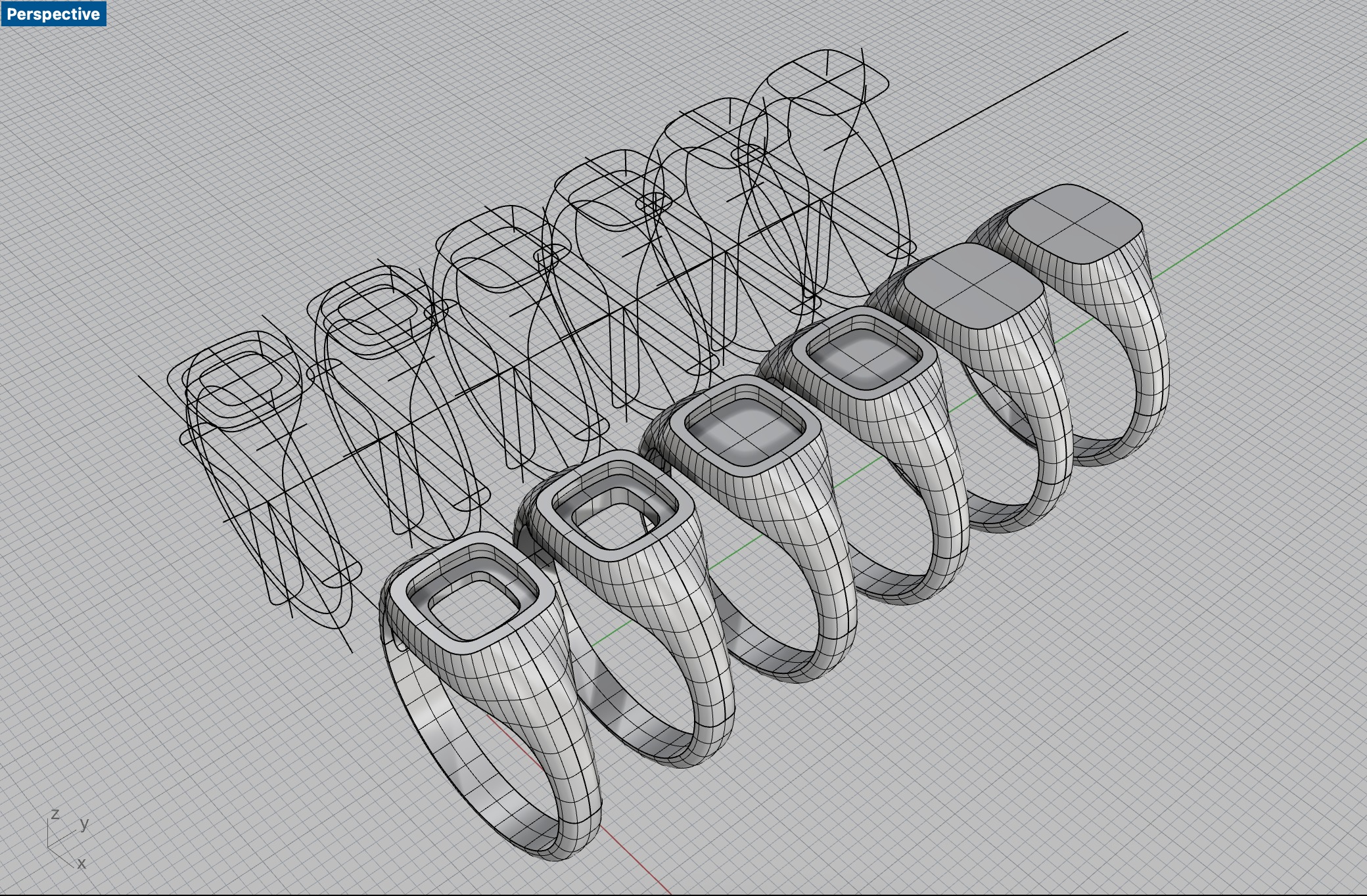 Cushion 10x10 mm Signet Rings 174 items 3D print model_9